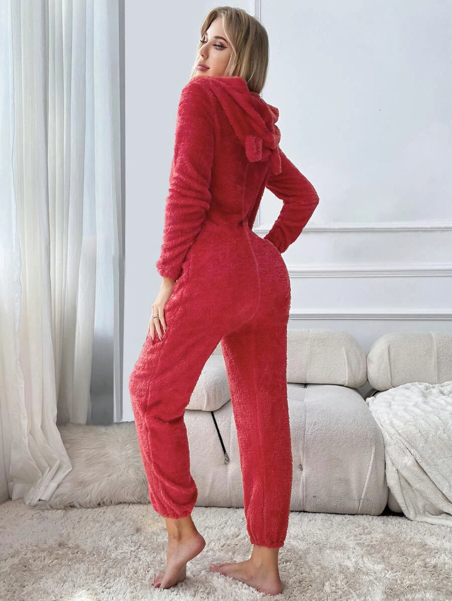 3D Ears Design Hooded Sleep Jumpsuit
