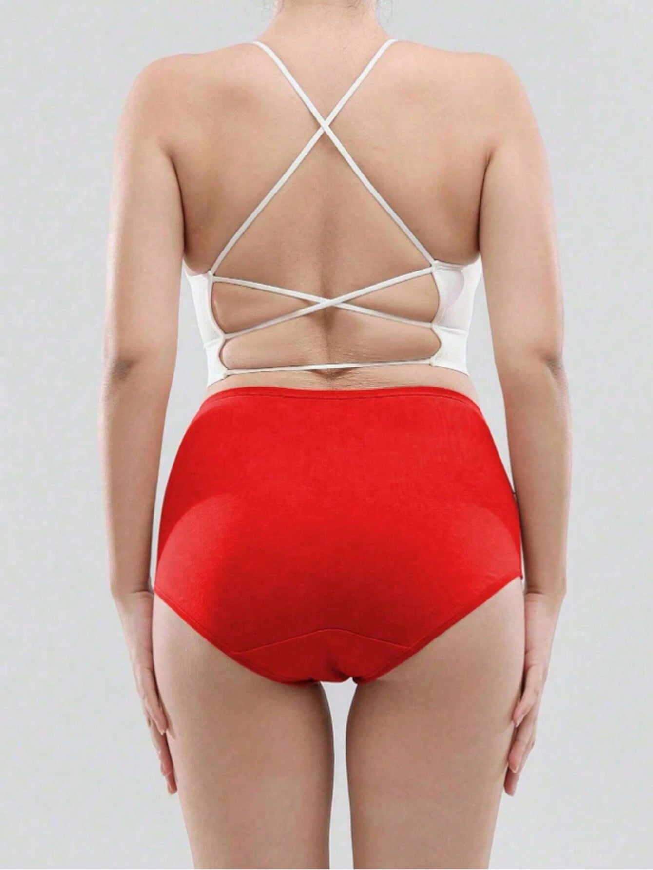 3pcs Strawberry Print High Waisted Seamless Panties