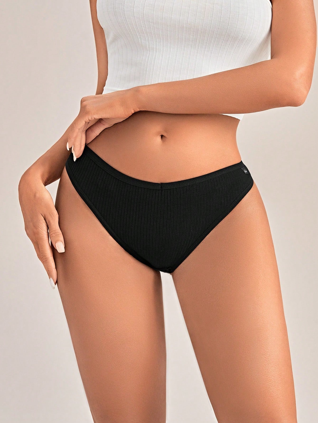 7pack Solid Rib Panty