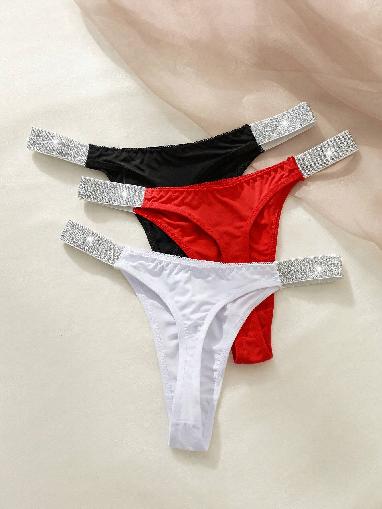 3pack Contrast Tape Thong