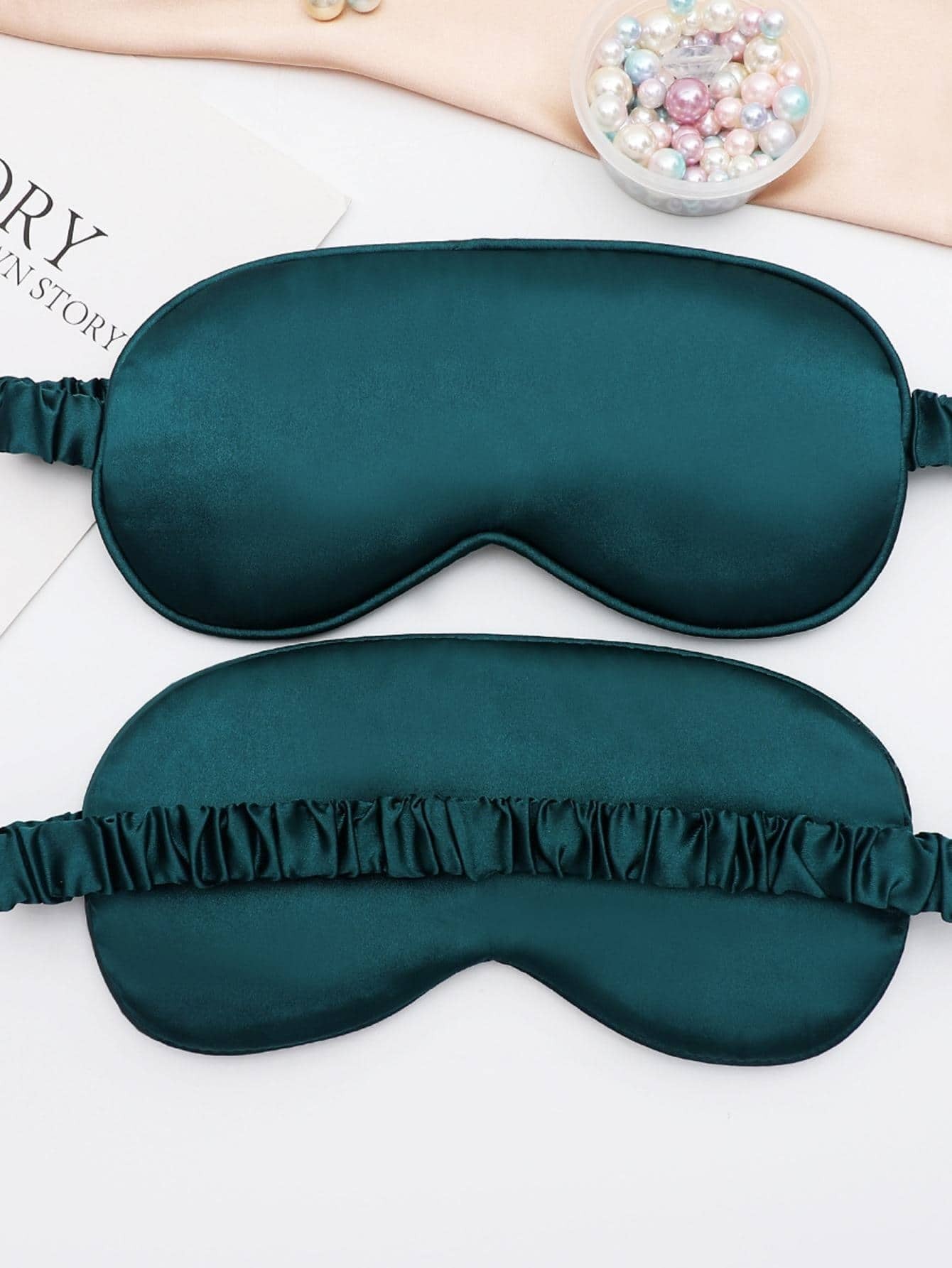 Shading Sleep Eye Mask Imitation Silk Ice Feel Comfortable Green