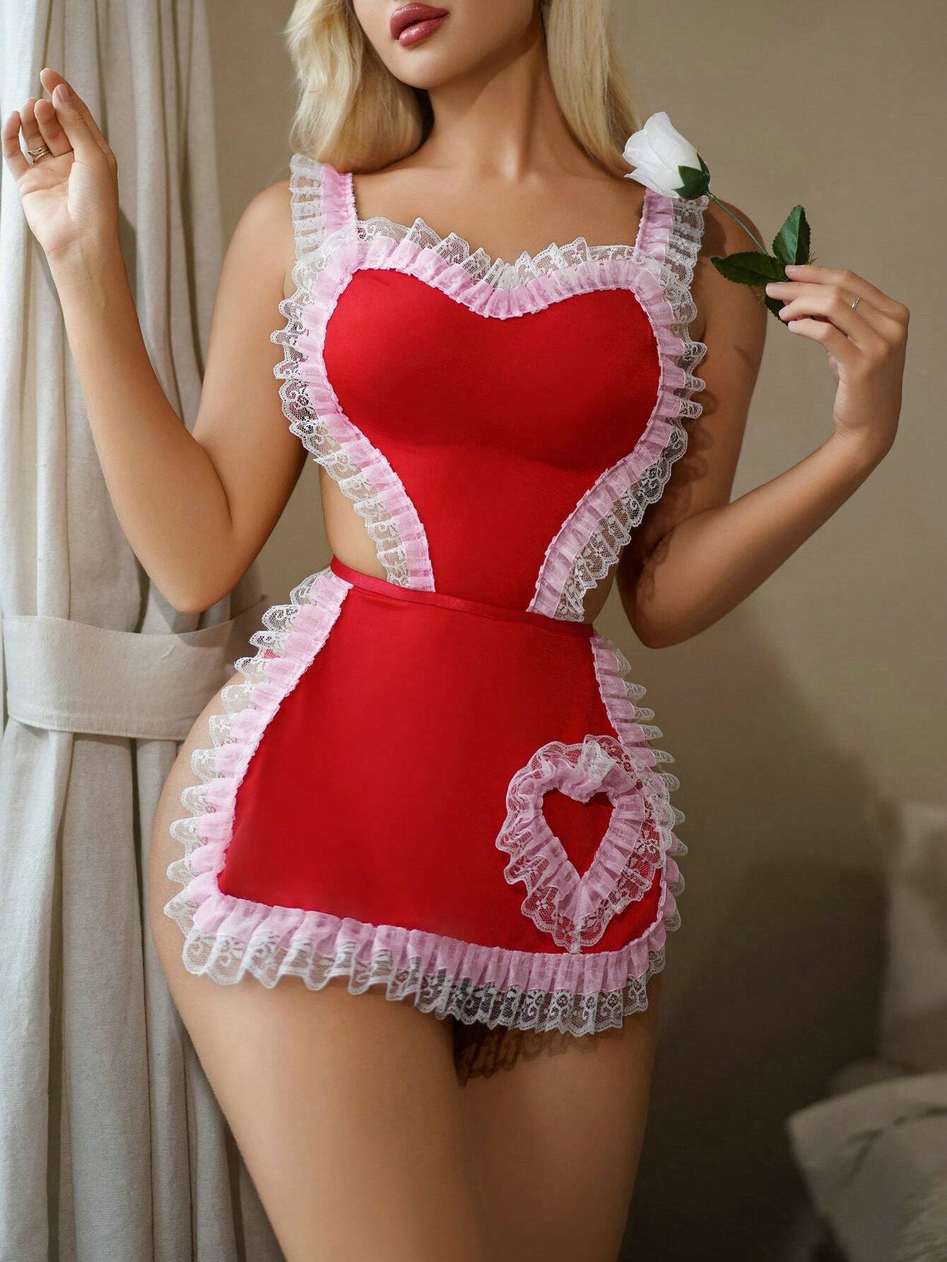 Classic Sexy Women's Sexy Lingerie Dress 2pcs/Set (Sleep Dress, Thong) (Valentine's Day Edition)