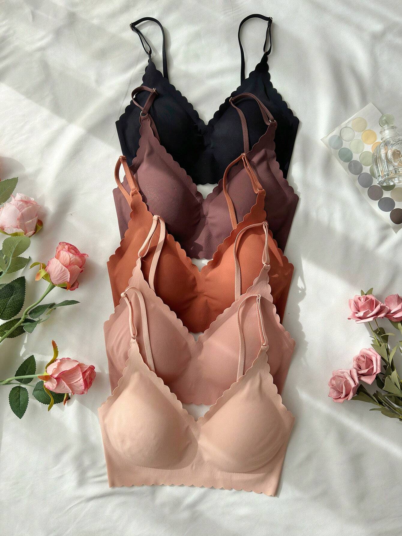 5pcs Women's Strapless Bra With Invisible Adhesive Multicolor 2