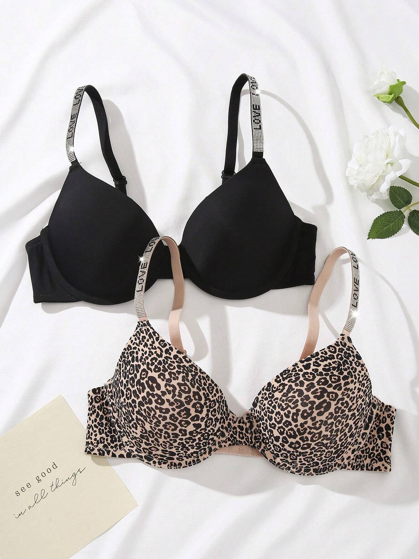 Women Fashionable Leopard Print Printed Bra