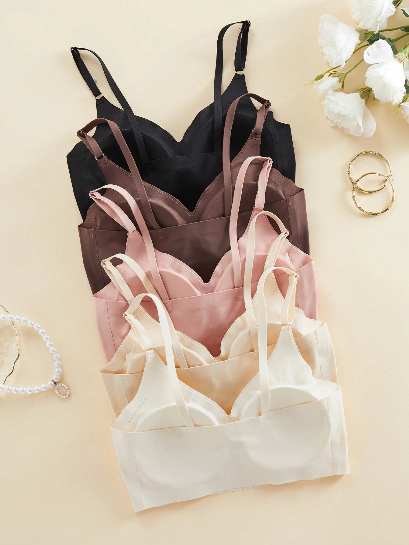 Underwear&amp;Sleepwear Basics Women Wireless Bra (Wire-Free) Bra Set Of 5