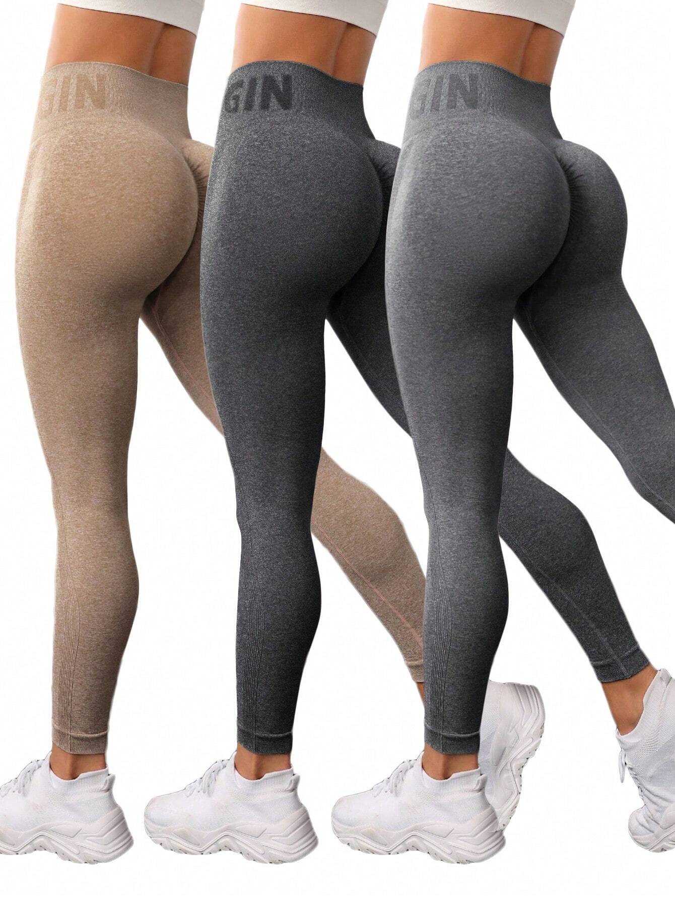 Yoga Basic Women's Ruched Butt Workout Leggings Multicolor