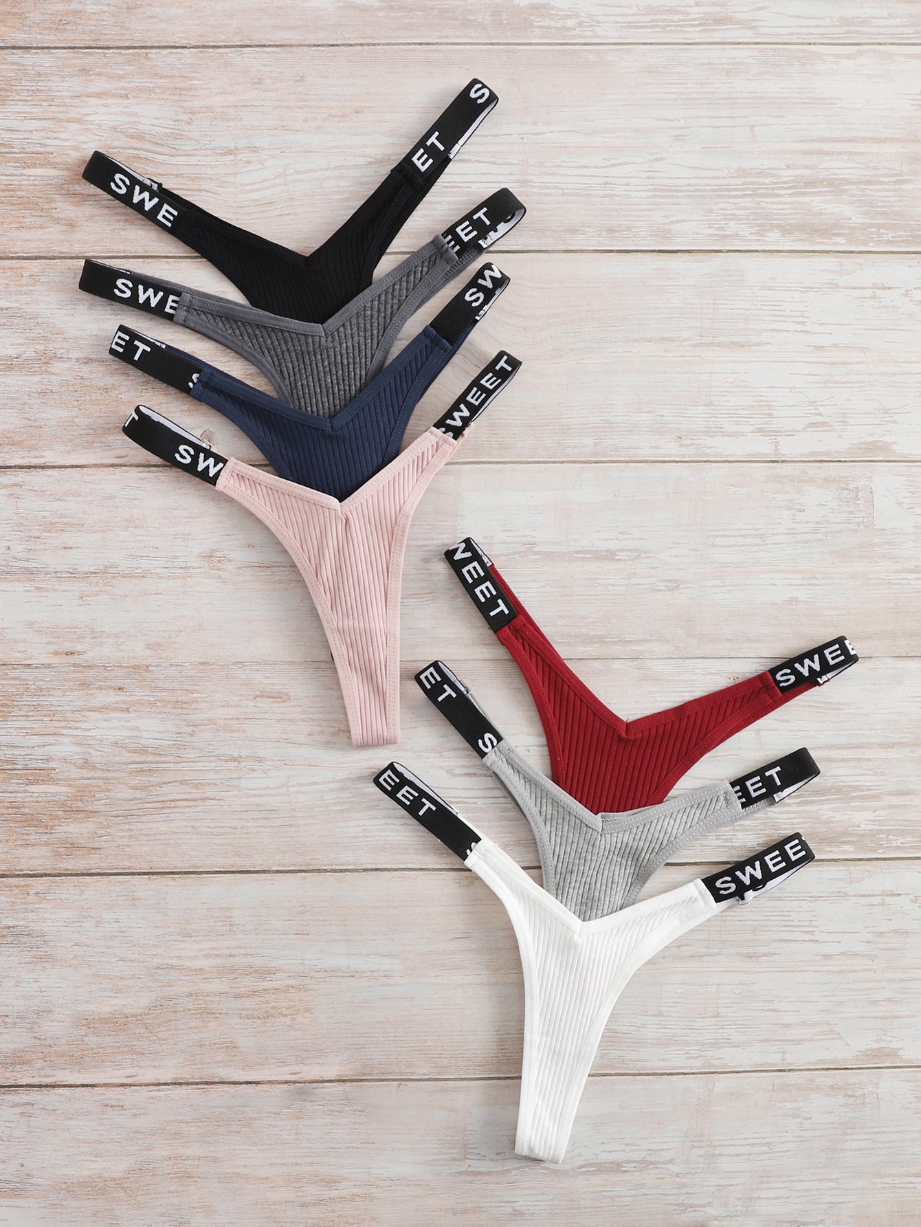 7pack Letter Tape Panty Set