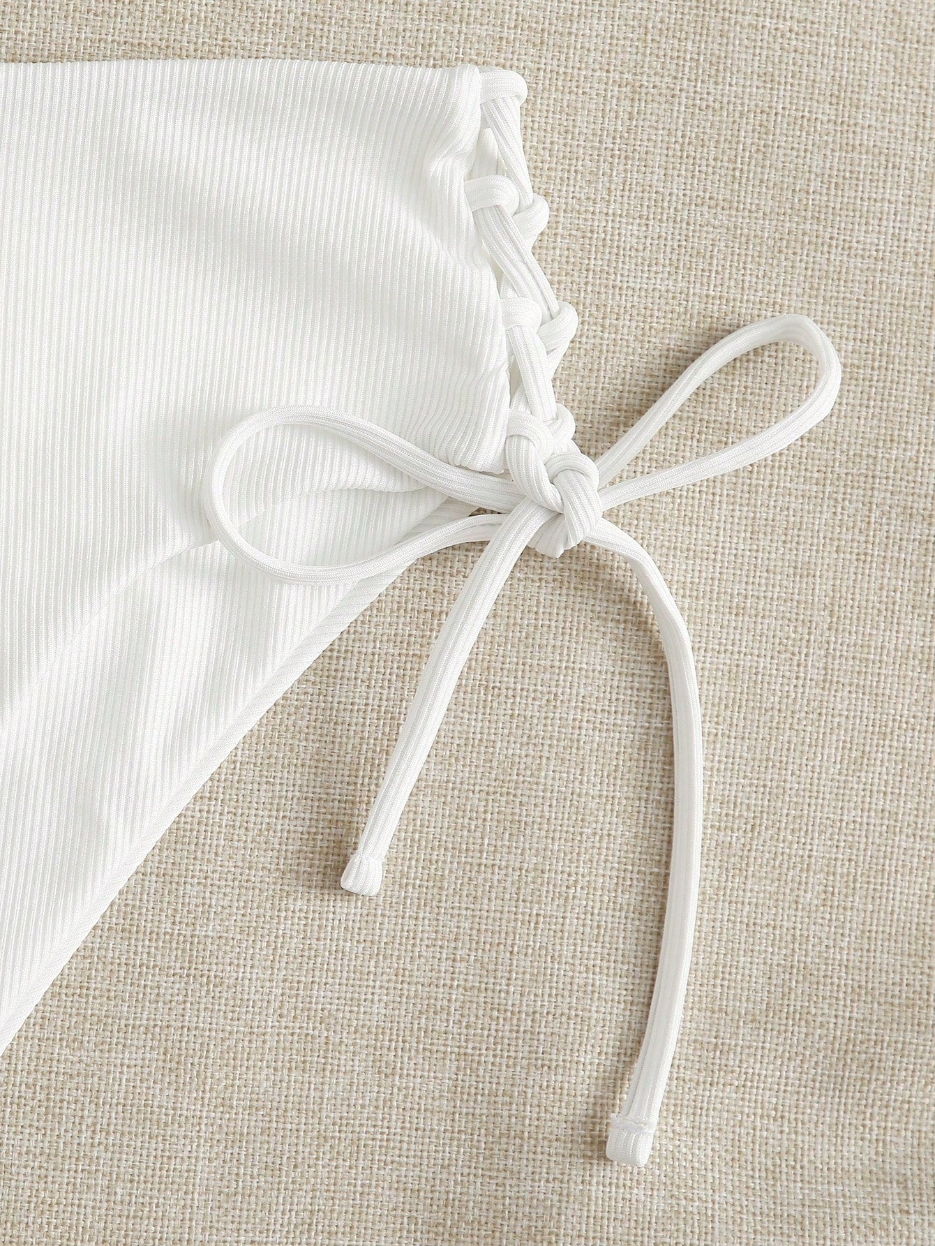 SHEIN Swim Basics Plain Tie Side Bikini Swimsuit