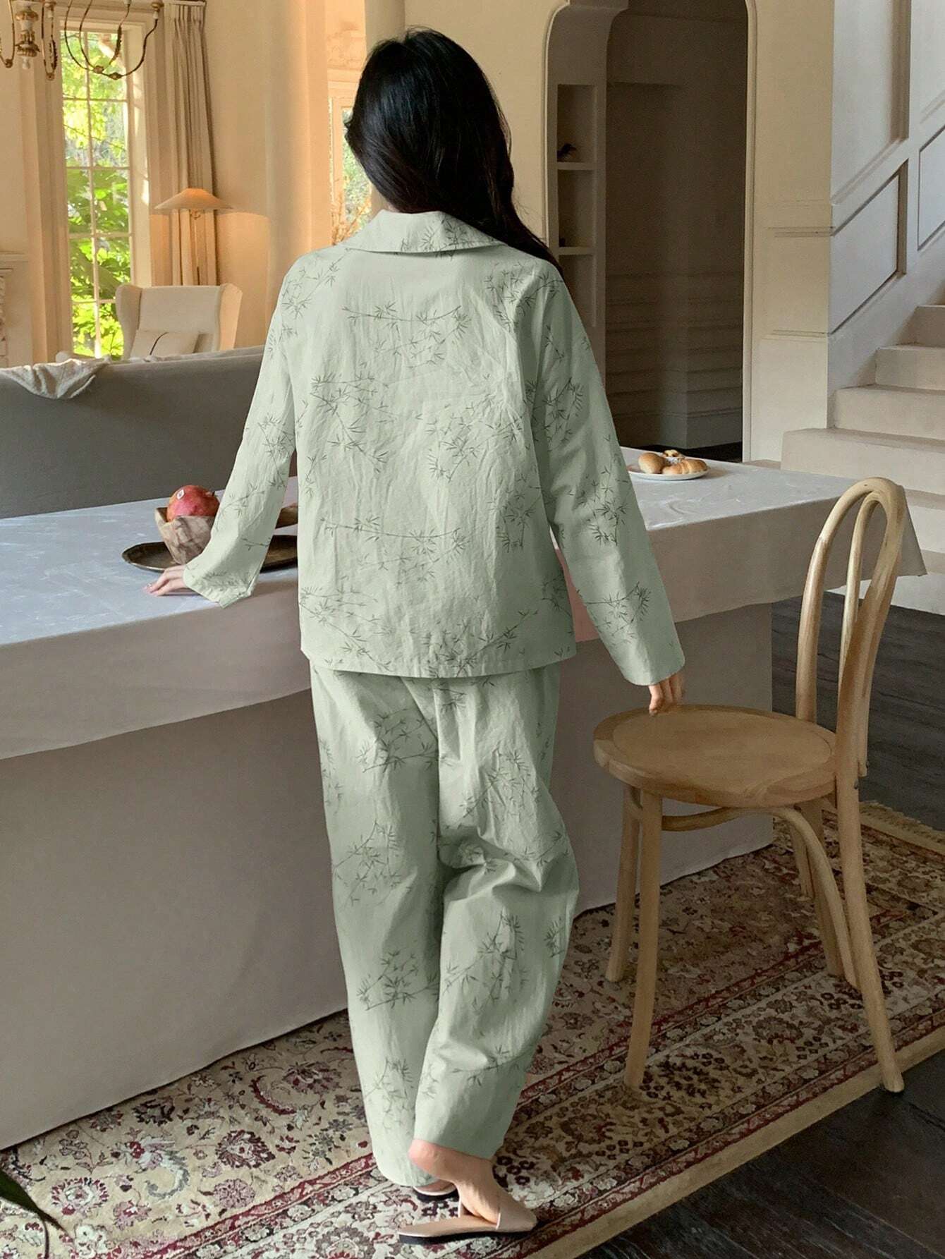 DAZY Women's Botanical Printed Pajama Set