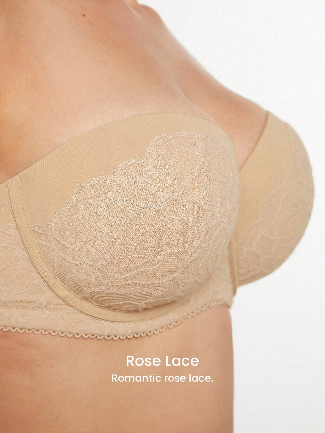 LUVLETTE Lingerie Strapless Push-Up Lace Bra