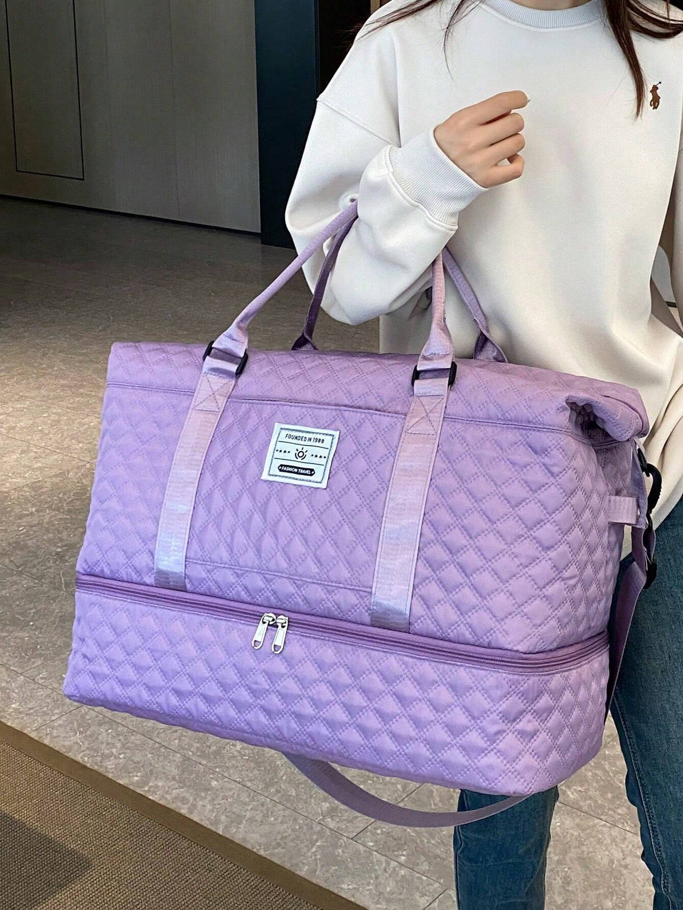 Large Capacity Fashion Printed Luggage Bag, Suitable For Men &amp; Women's Fitness, Travel, Outdoor Sports Storage Bag