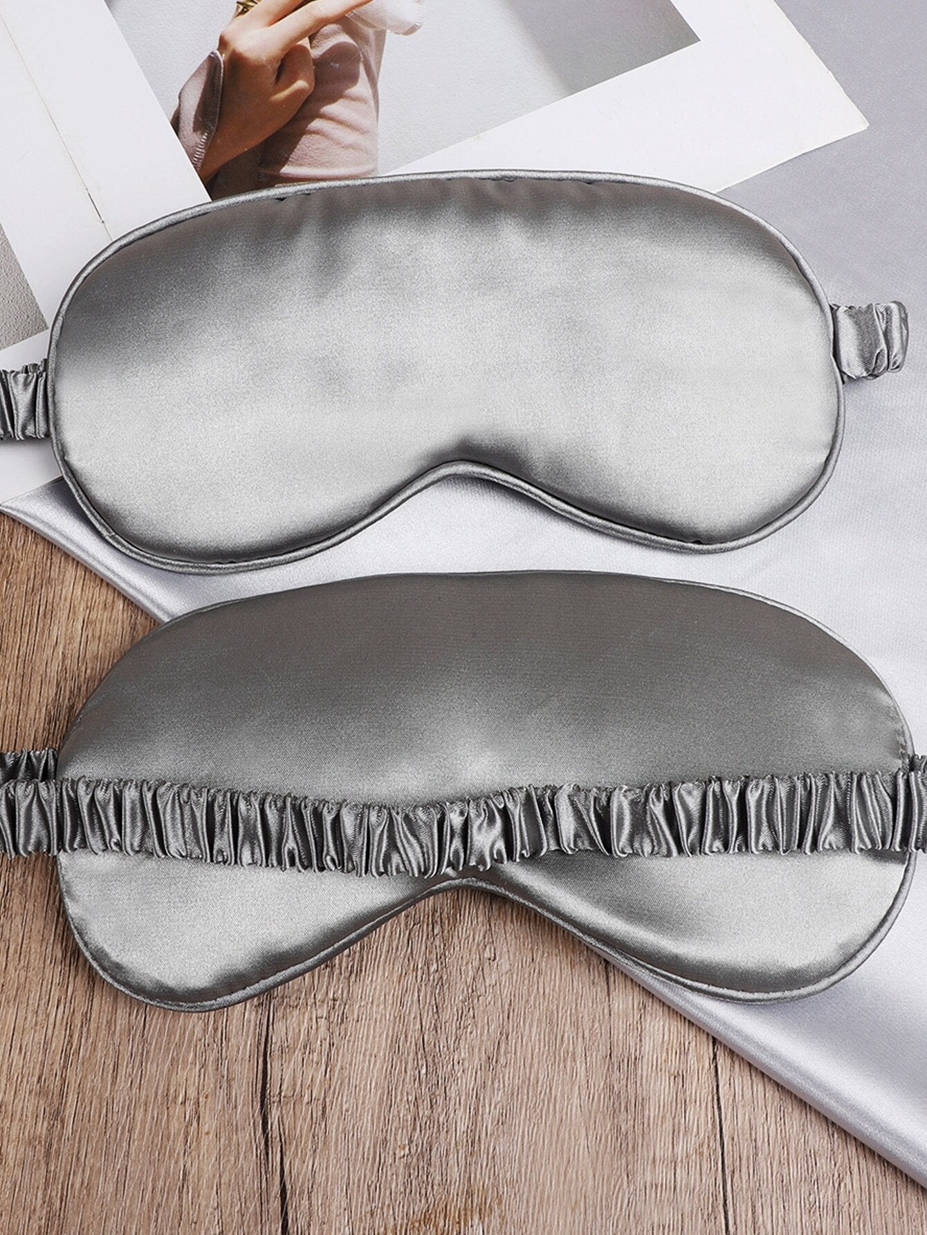 Shading Sleep Eye Mask Imitation Silk Ice Feel Comfortable Grey