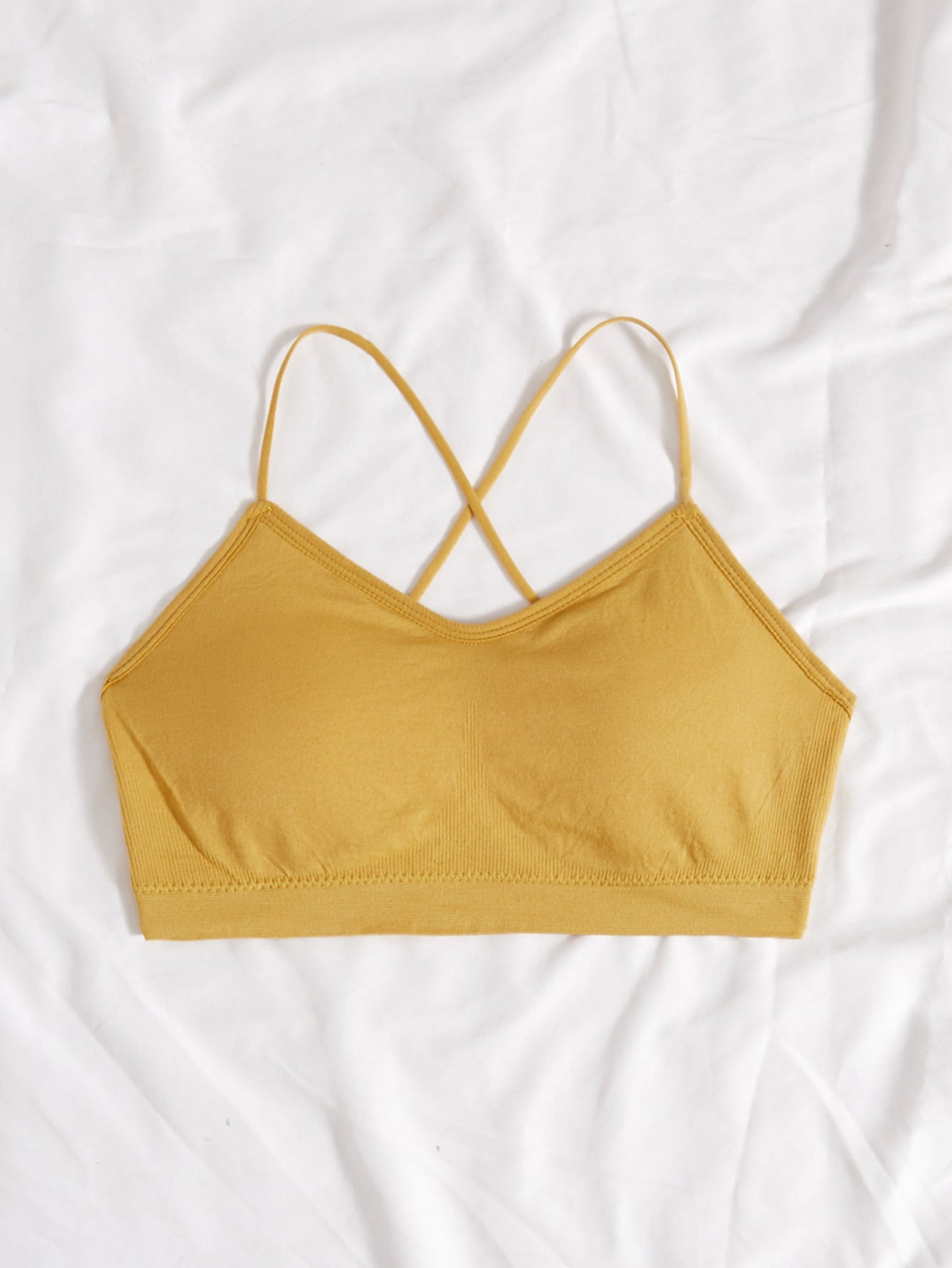 Solid Criss Cross Backless Bralette