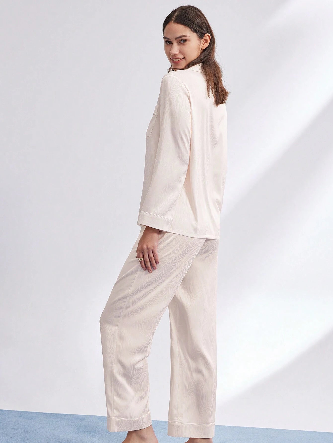 LUVLETTE Retro Polka Flora Satin Long Women Pajama Sets