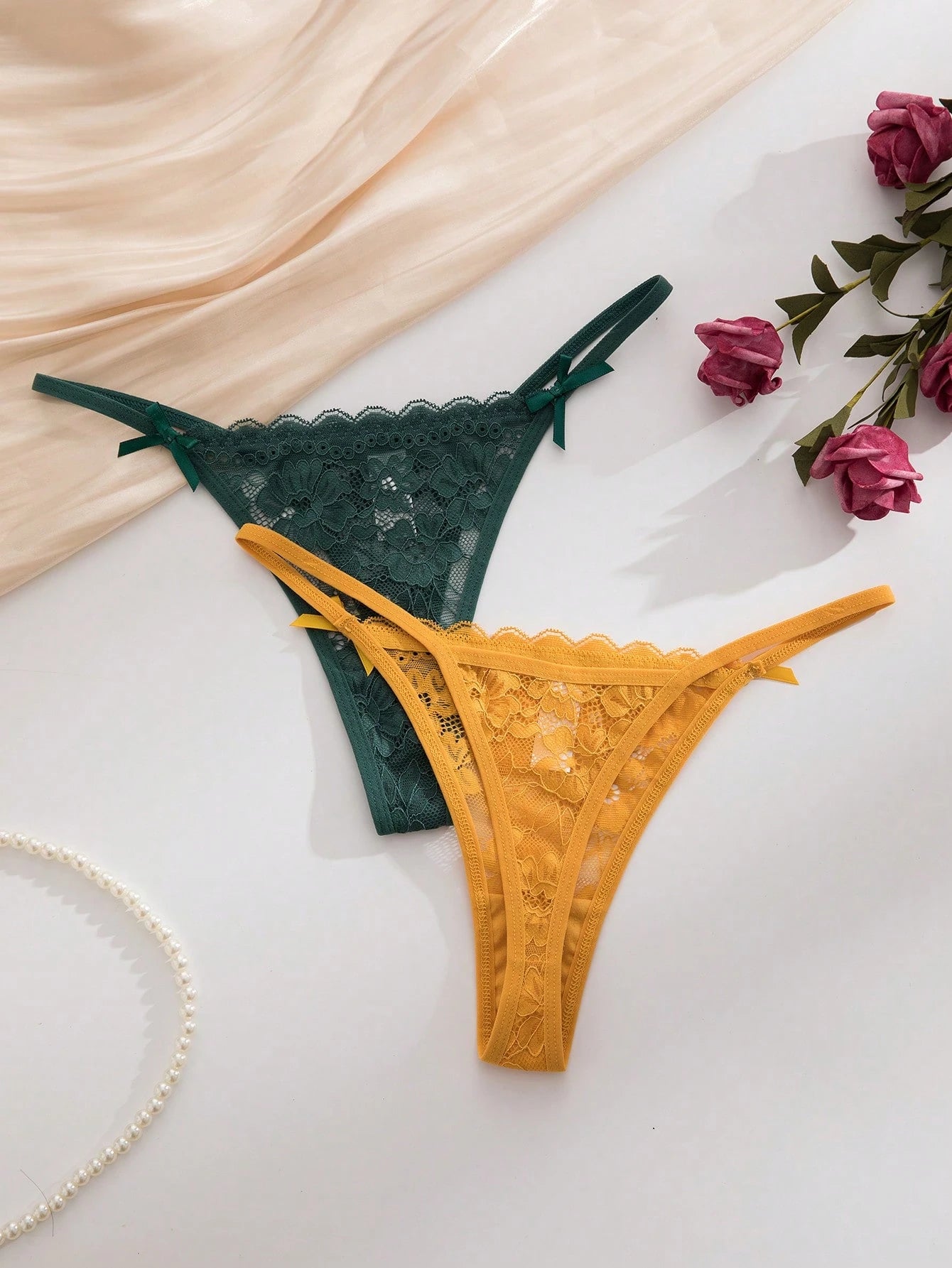 12pcs/Set Romantic Sexy Lace Women's Thong Panties
