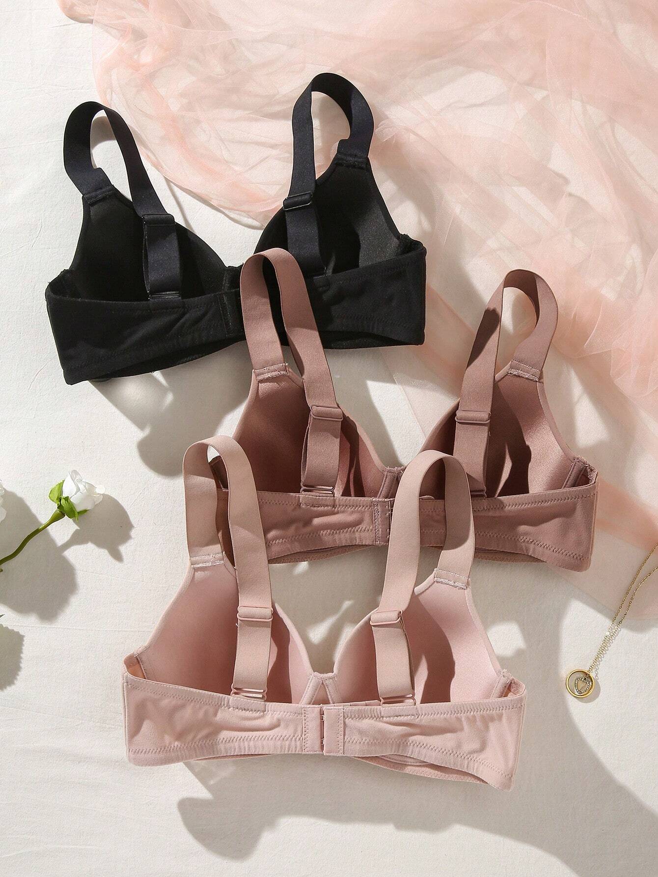 Women's Daily Casual Soft &amp; Comfortable Wide Strap Push-Up Bra With Seamless &amp; Underwire Design