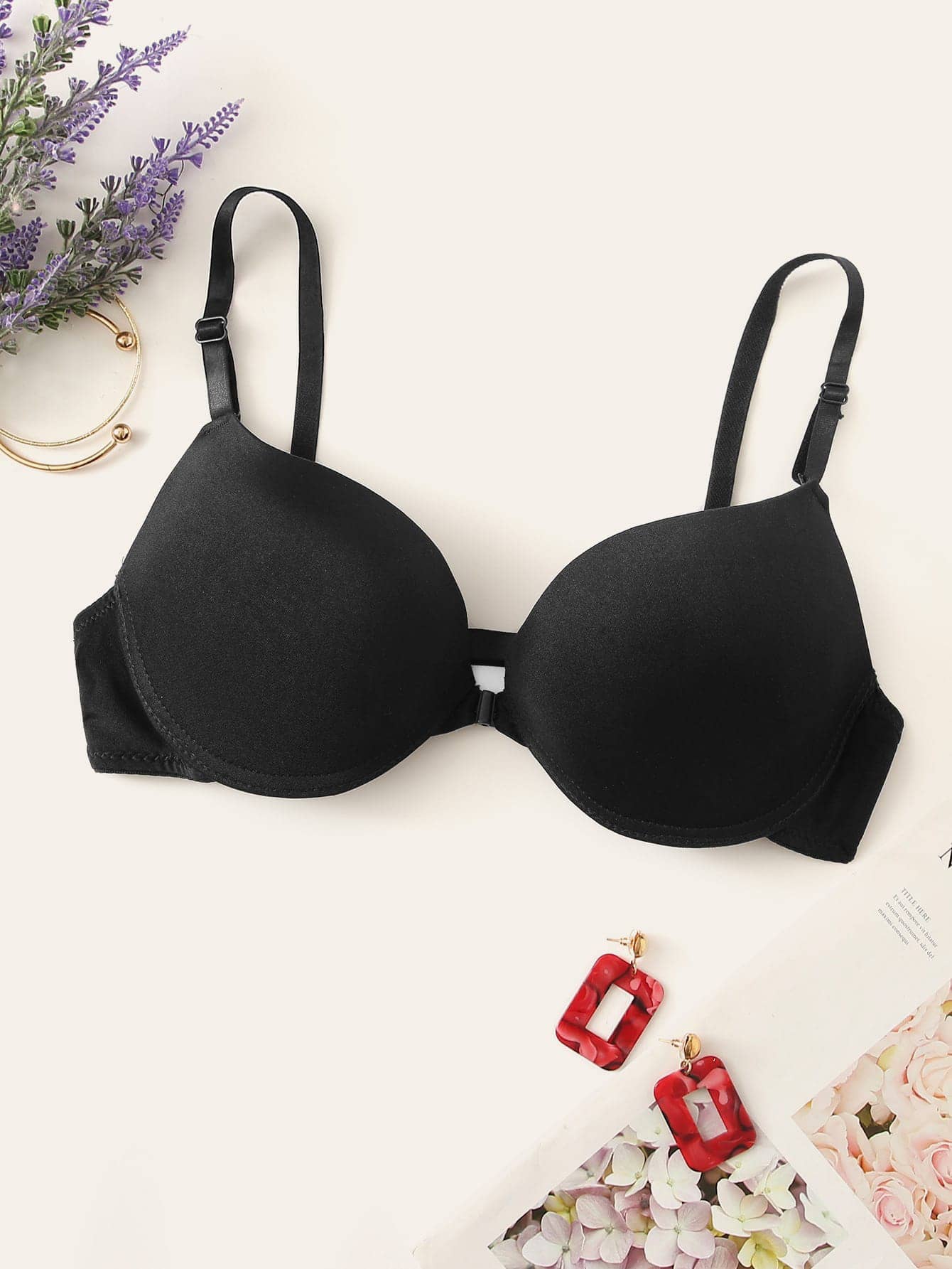 Tie Dye Underwire Bra XS Black