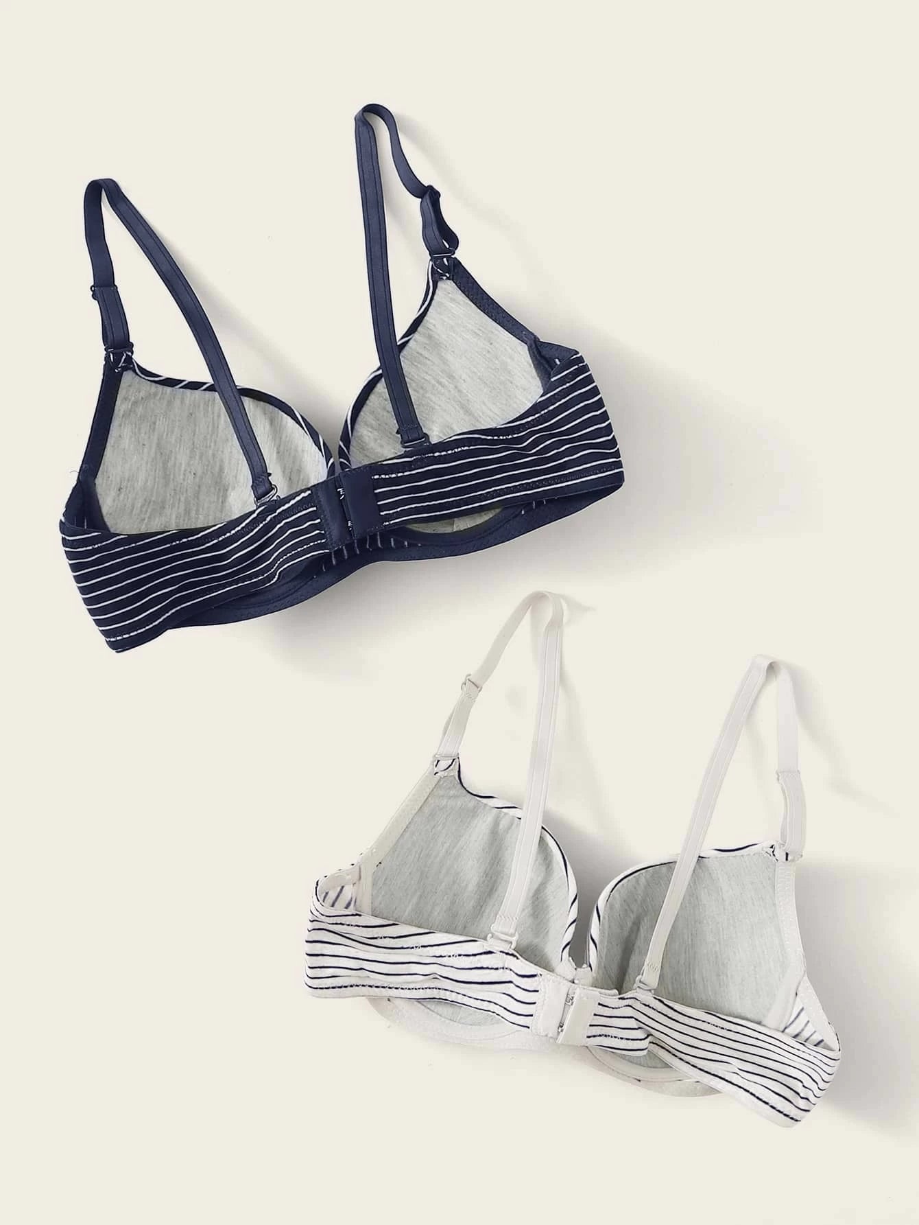 2pack Striped Underwire Bra Set