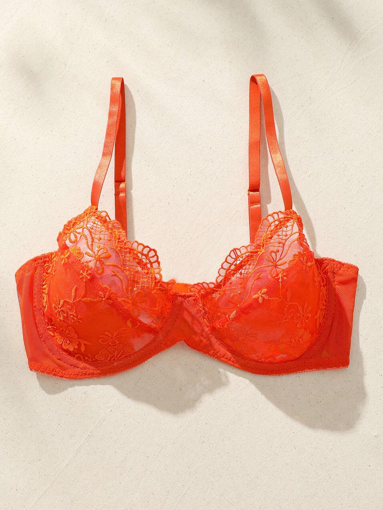 Floral Lace Underwire Bra