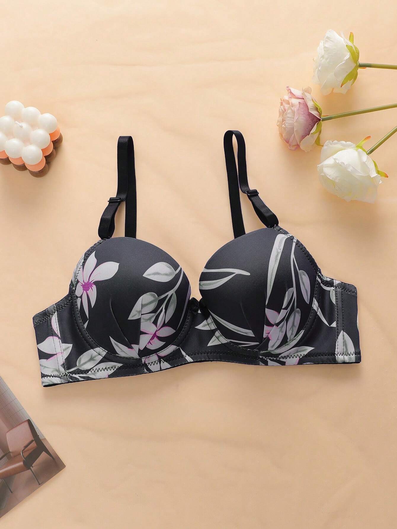 Leopard Print Push Up Underwire Lingerie Set