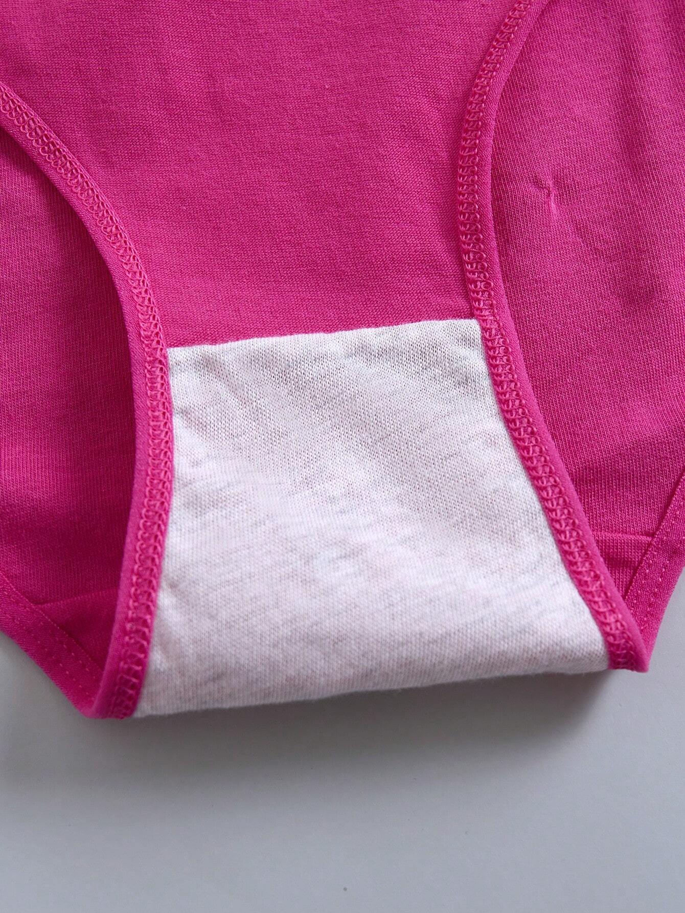 4pcs Women's Red Letter Print Triangle Underwear