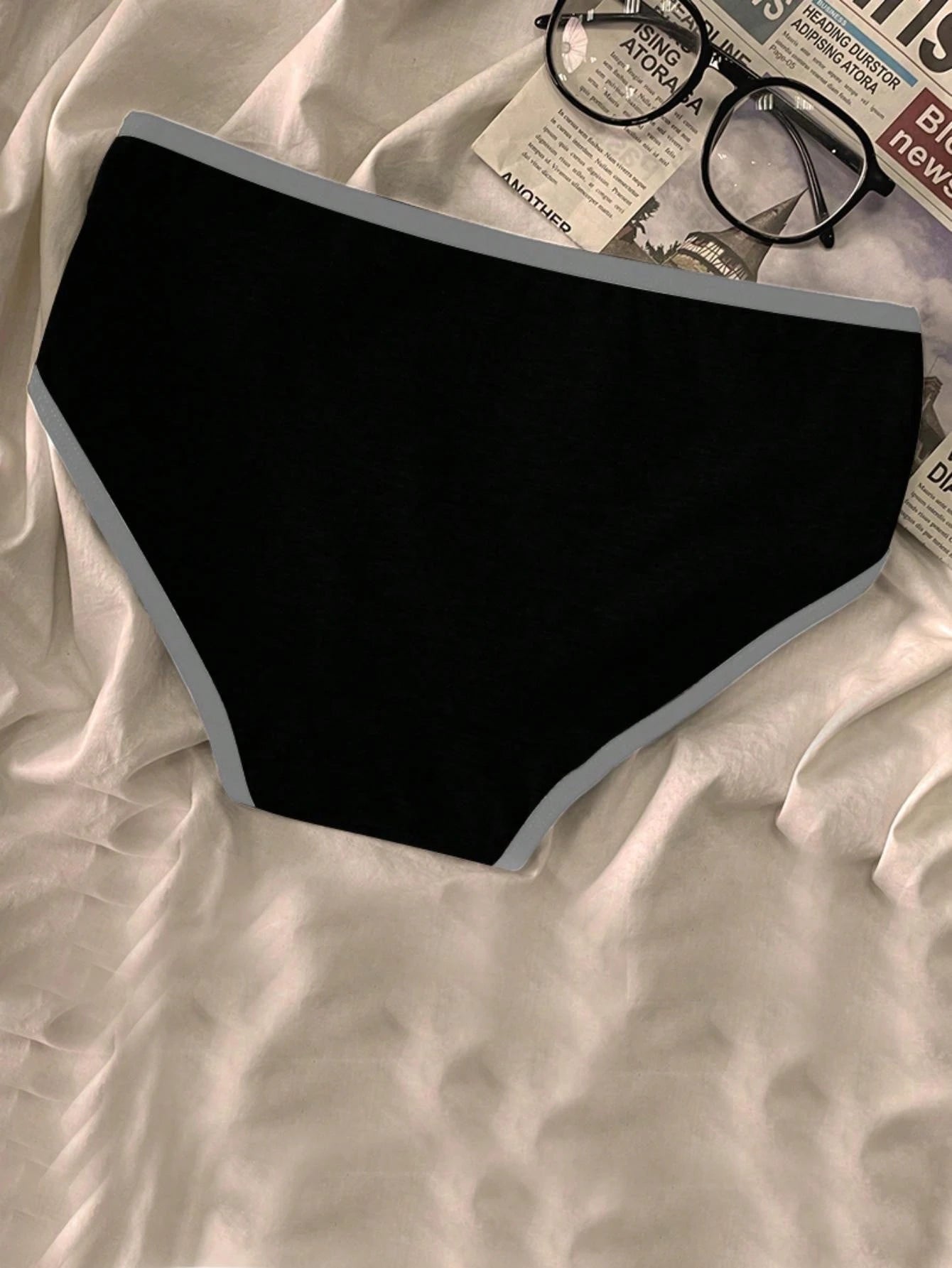 4pcs Women's Underwear With Letter Print And Color Blocking Design