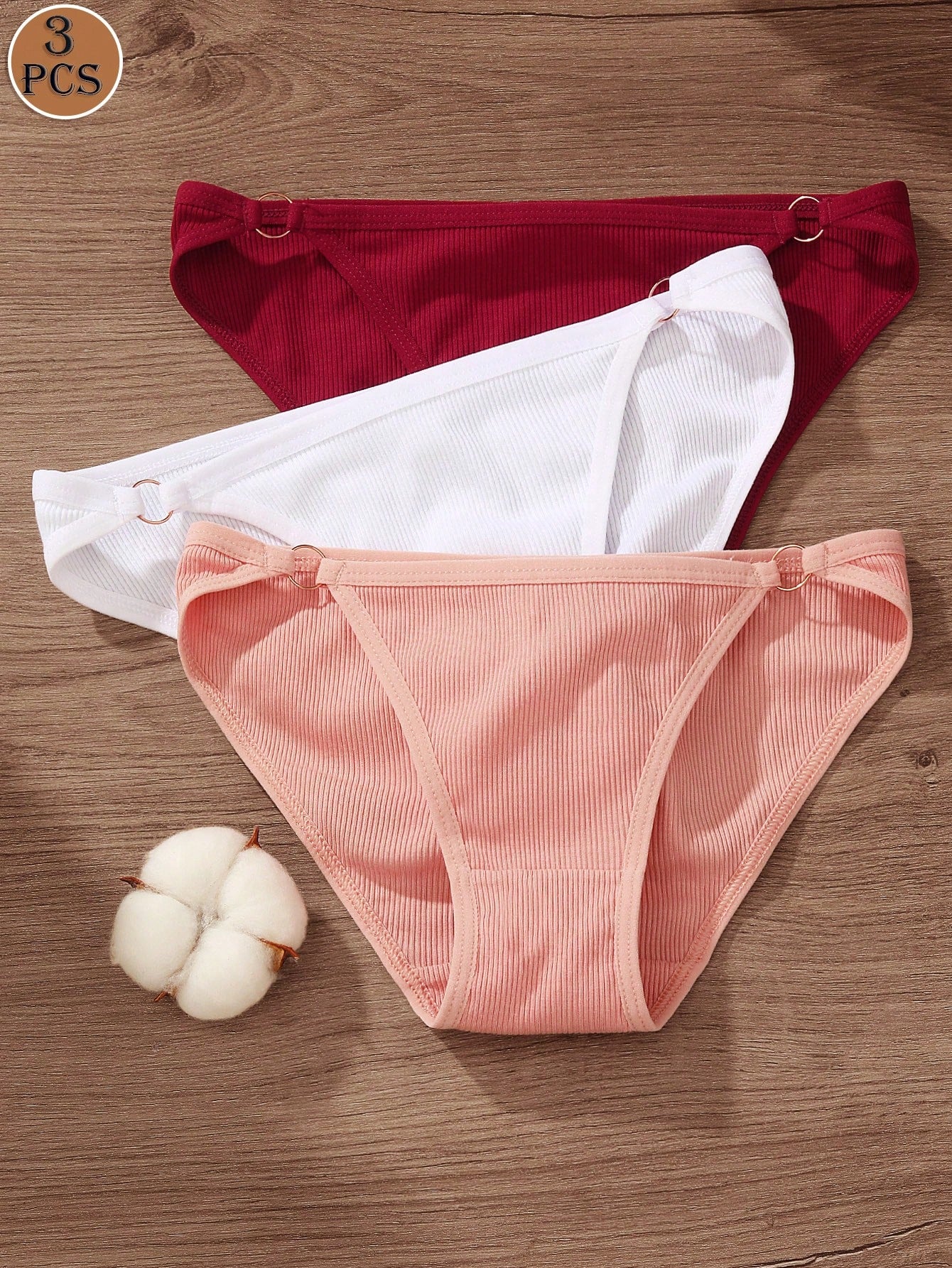 3PCS Women Sexy Low Rise Breathable Intimates Lingerie Soft Brief Multicolor 3