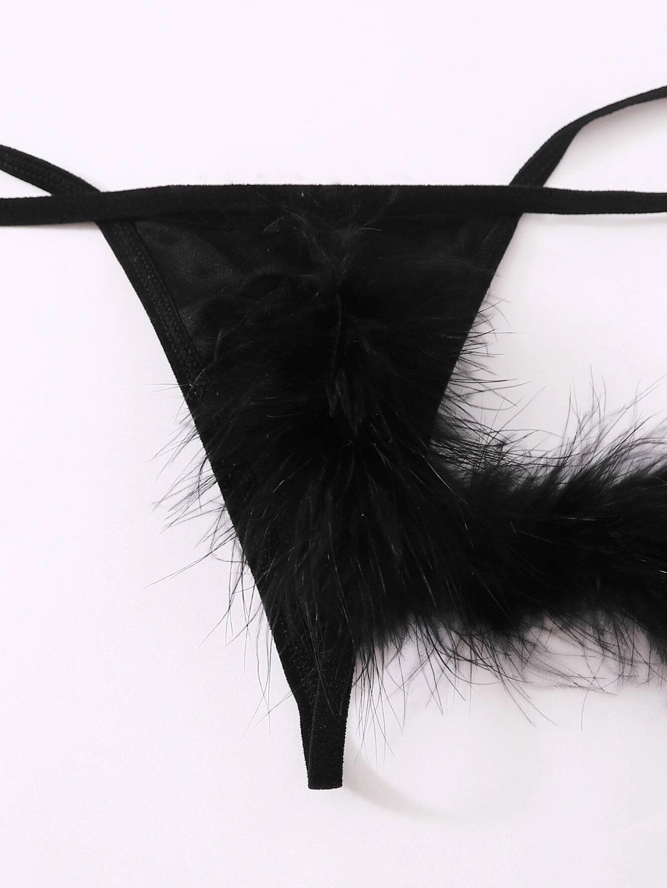 6pack Fluffy Triangle Thong Rabbit Sexy Costume