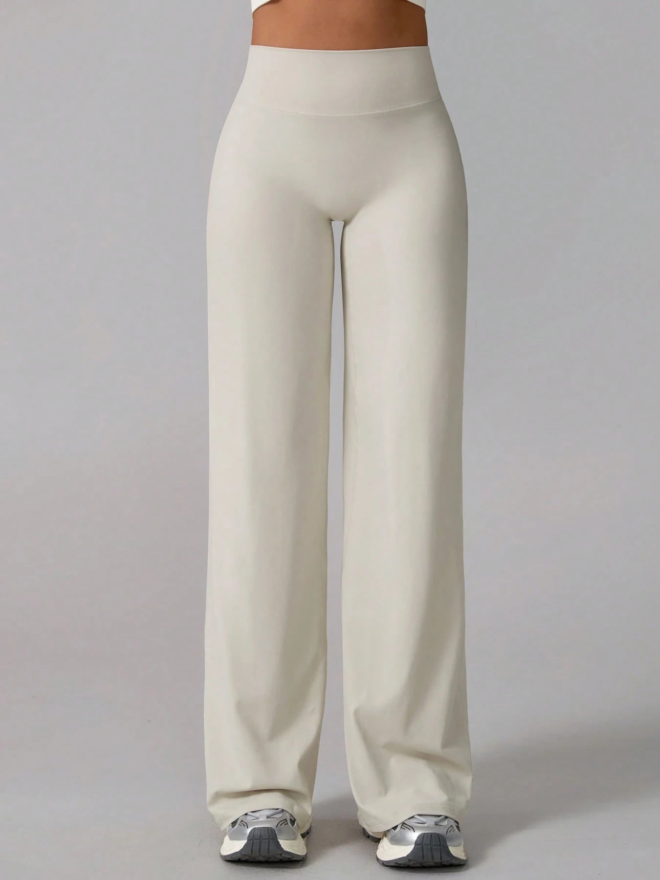 Elastic V-Shaped Lifting Straight Wide-Leg Letter Print Sports Pants