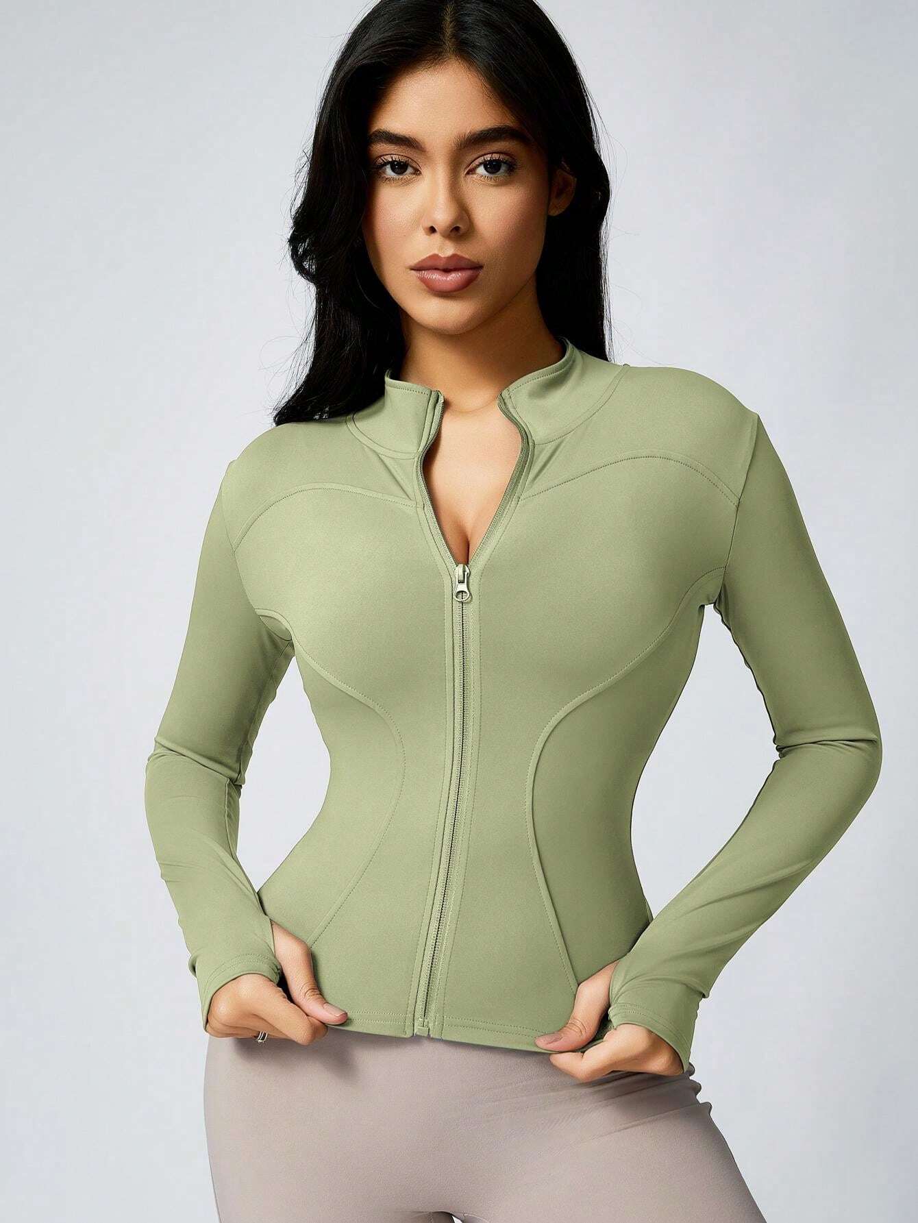1Pc Women's Quick Drying Breathable Stand Collar Shaping Jacket