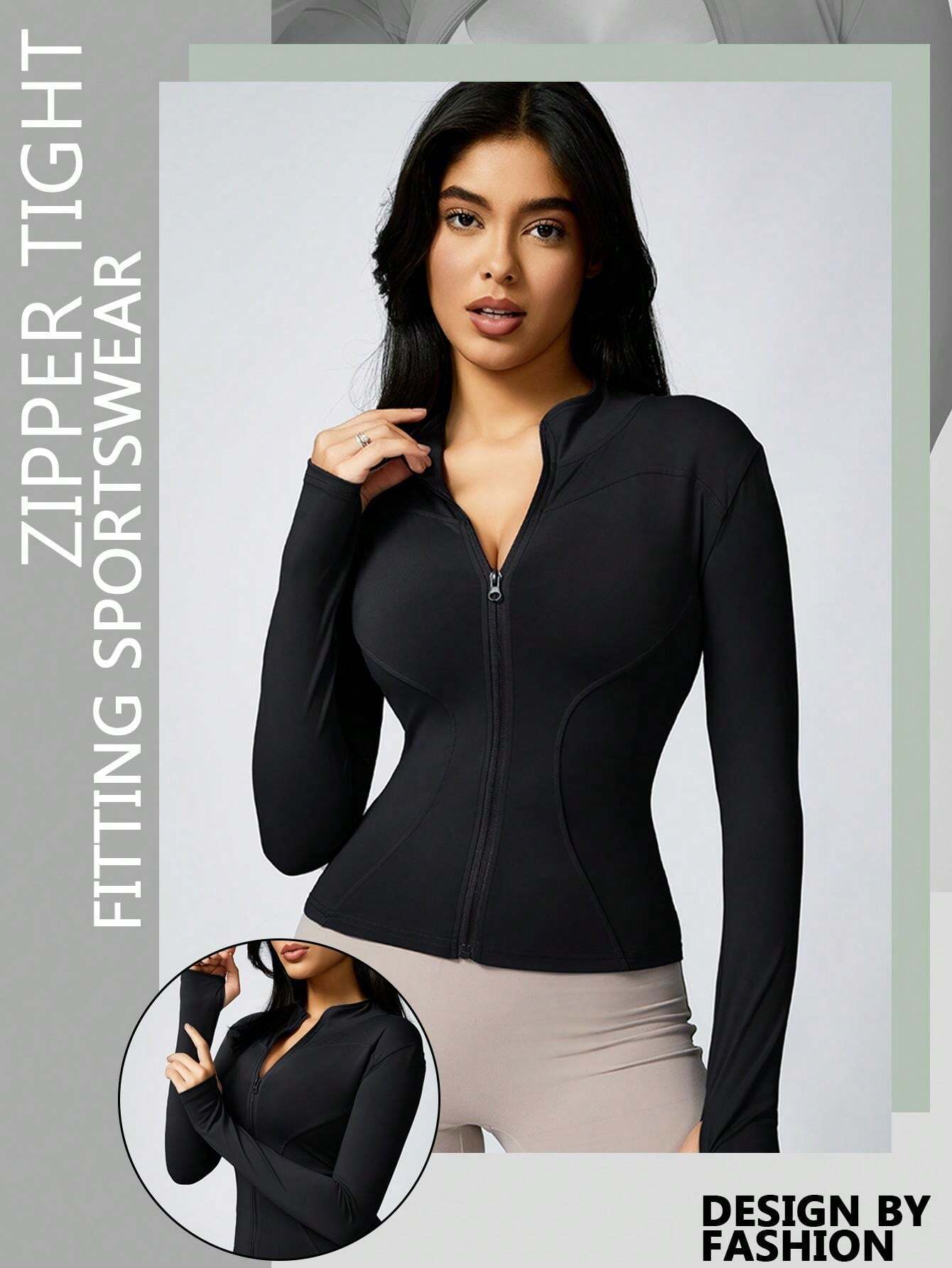 1Pc Women's Quick Drying Breathable Stand Collar Shaping Jacket