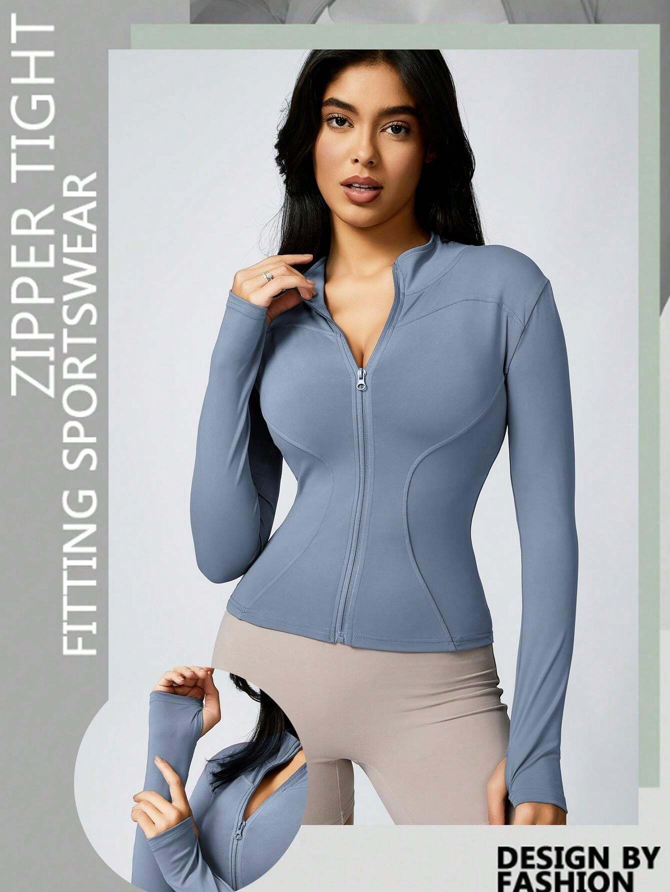 1Pc Women's Quick Drying Breathable Stand Collar Shaping Jacket