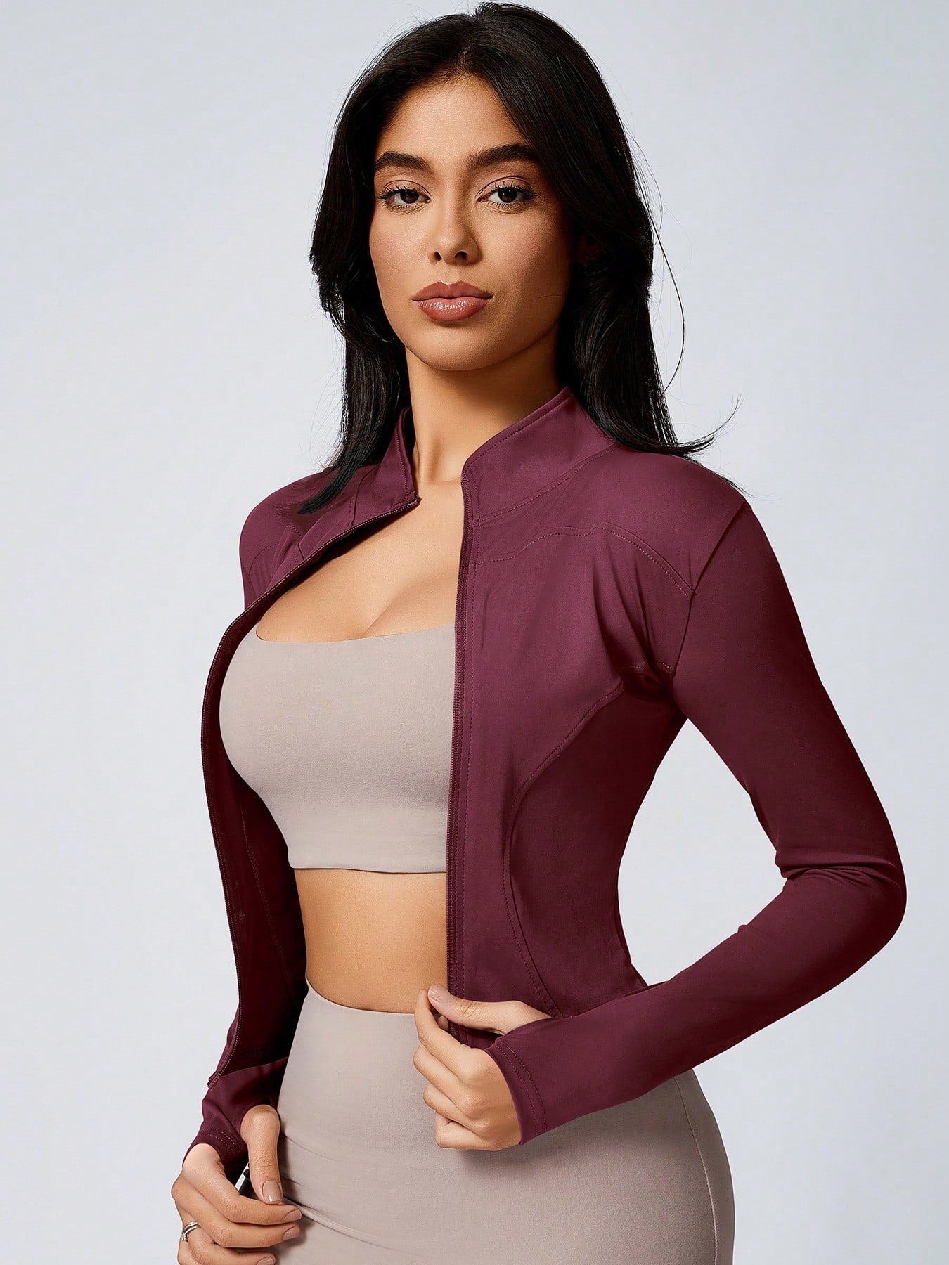 1Pc Women's Quick Drying Breathable Stand Collar Shaping Jacket