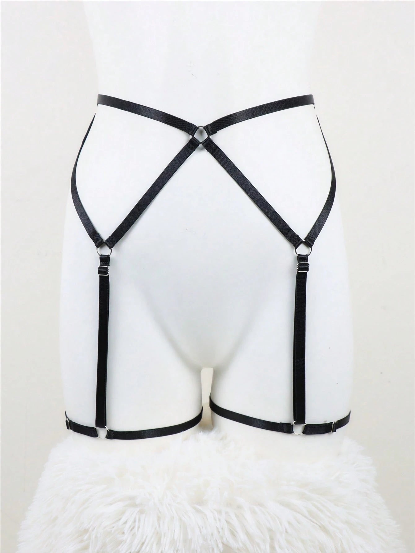 Elastic High-Waist Hollow Punk Style Lingerie