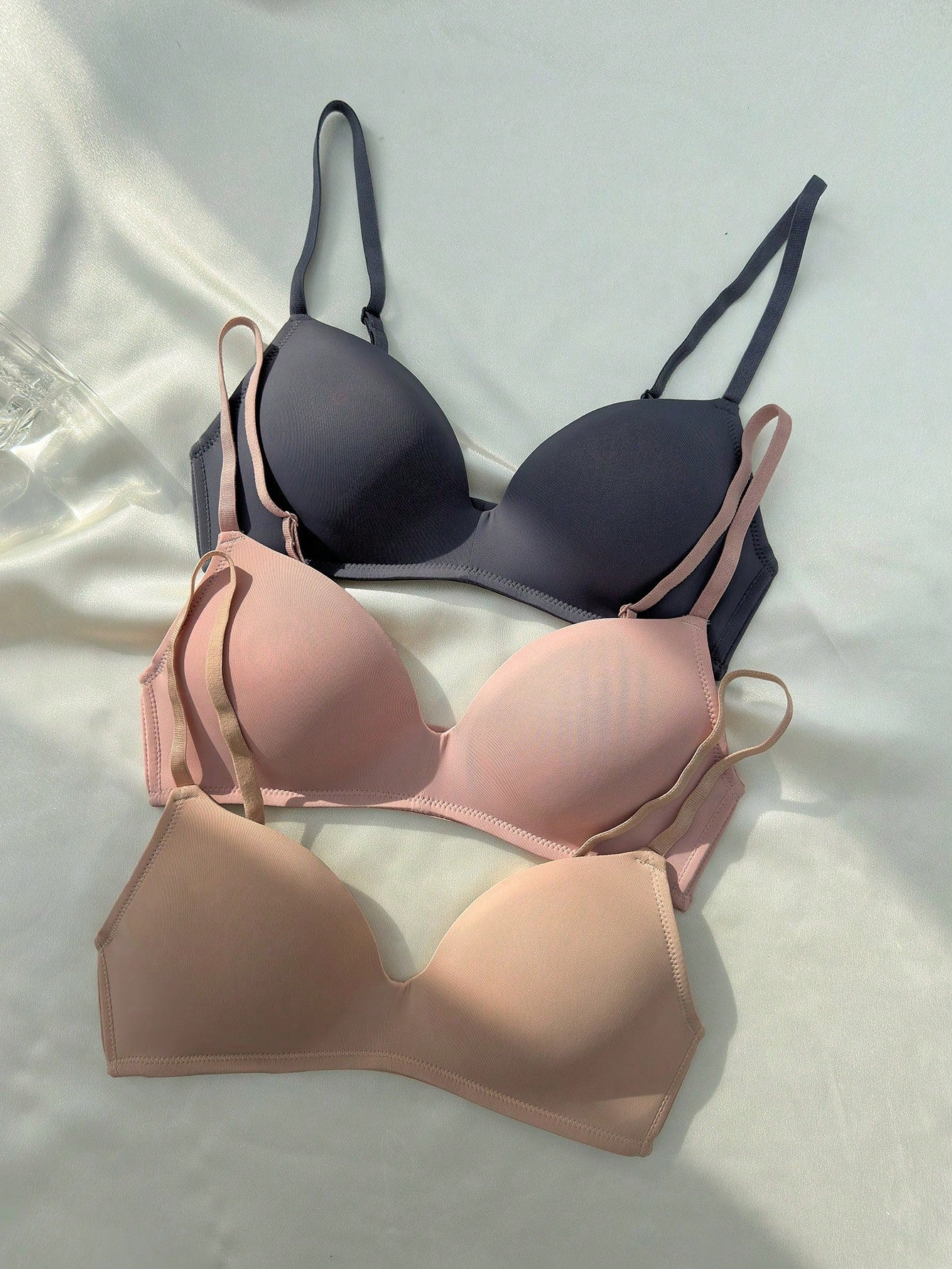 3pack Solid Bra Set