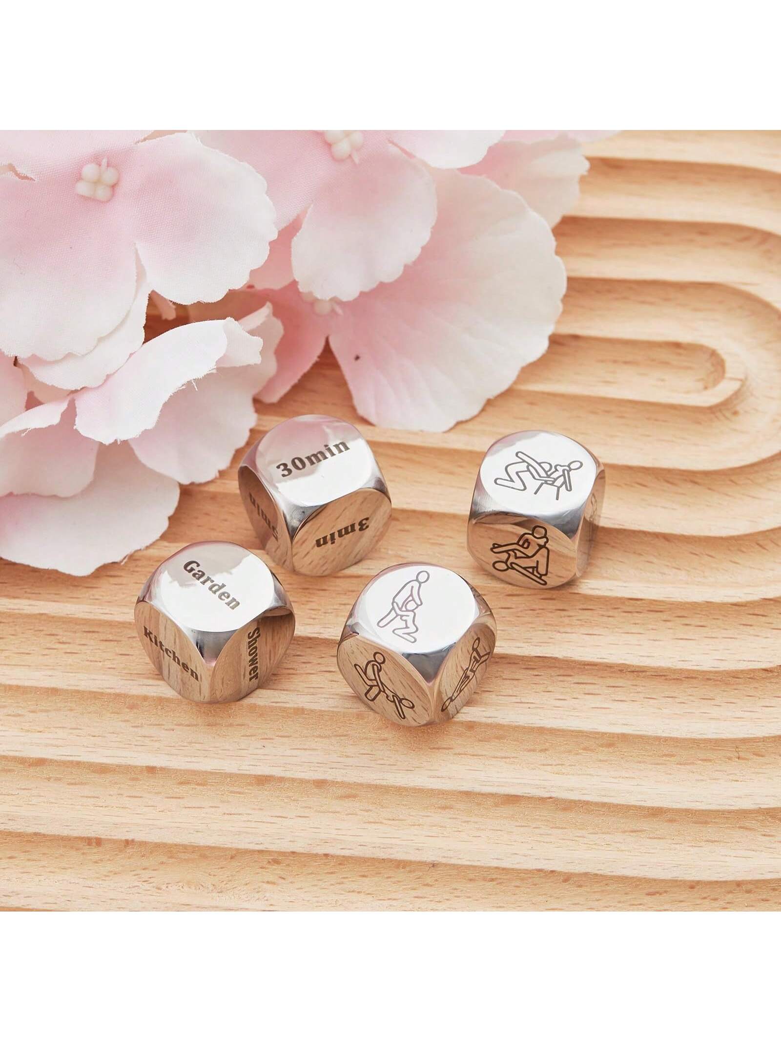 Date Night Dice 4PCS Silver