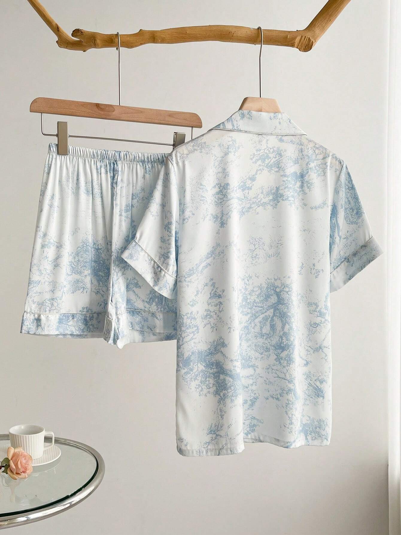 Women's Short Sleeve Ice Silk Premium Homewear Set