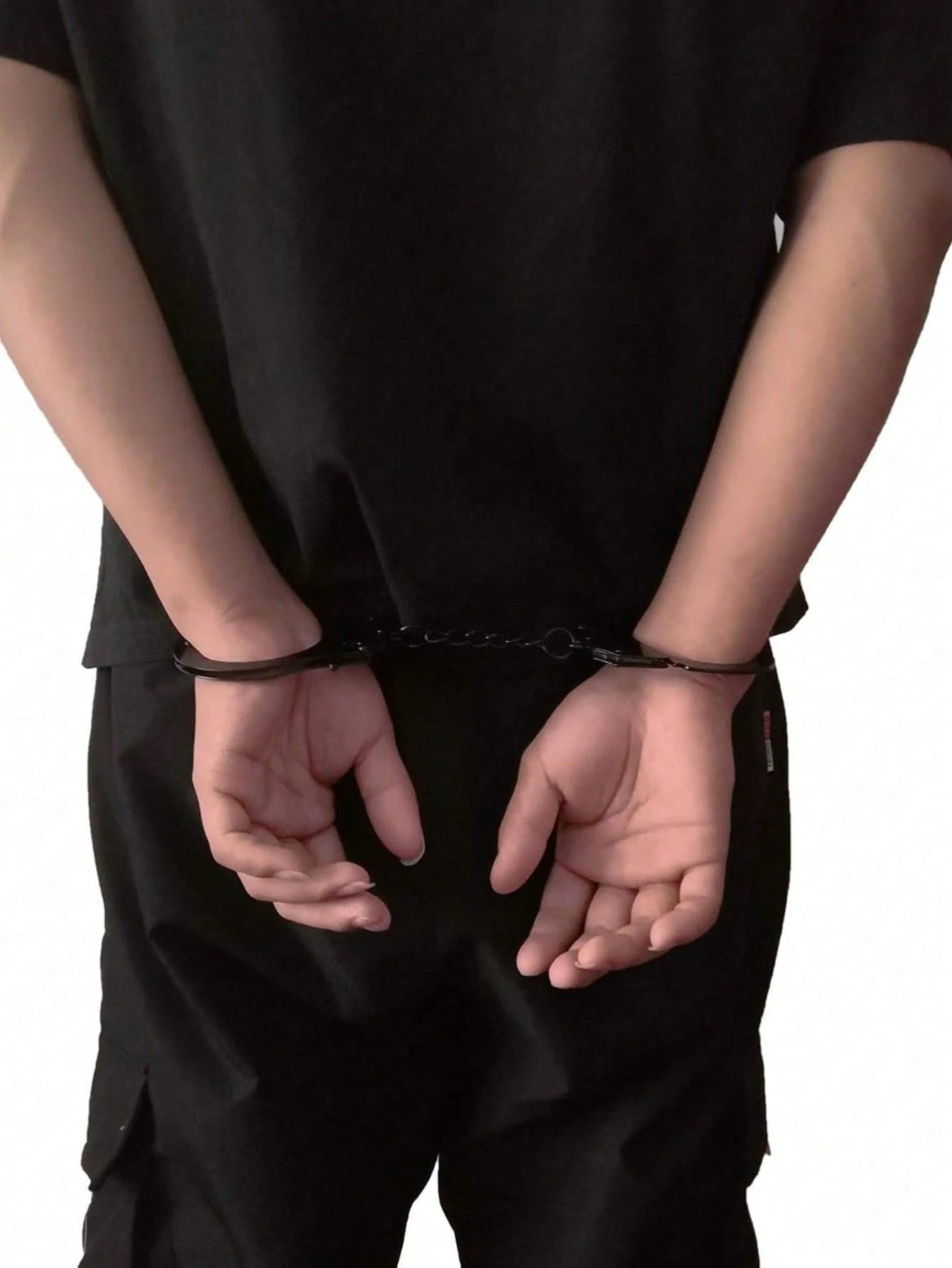 1pc-Diamond Studded Pink Plastic Handcuffs