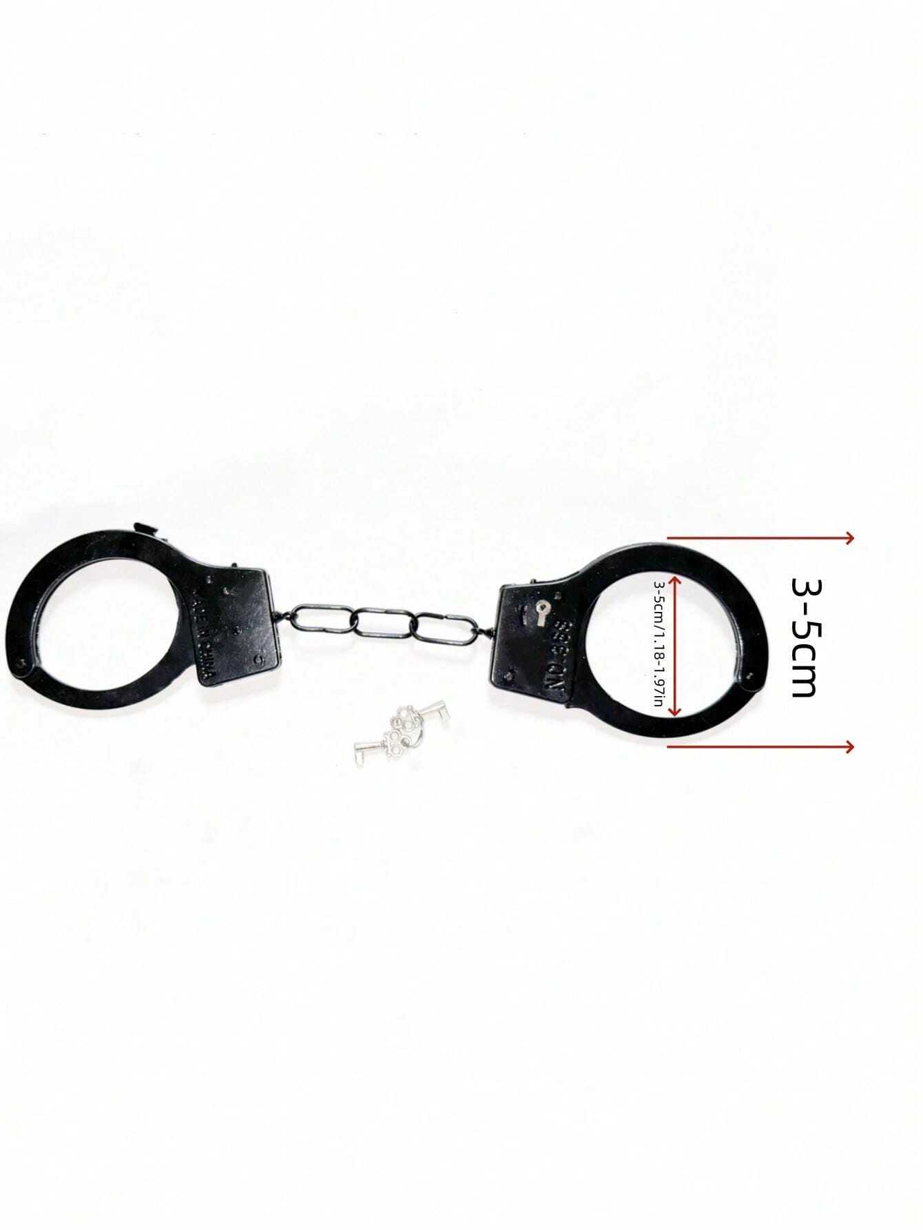 1pc-Diamond Studded Pink Plastic Handcuffs
