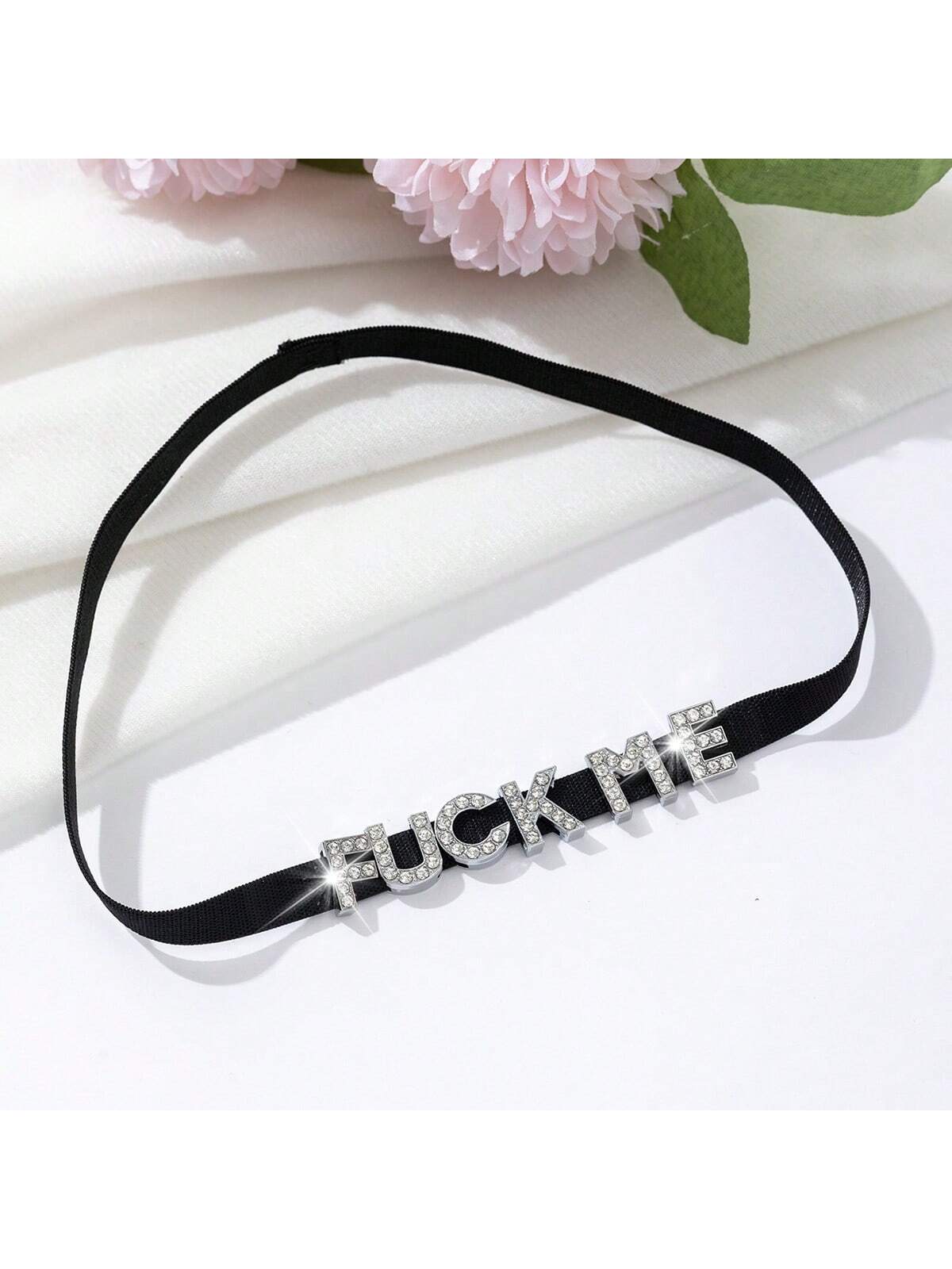 1pc Europe And The United States New Sexy Diamond Flash Letter Elastic Leg Ring Thigh Straps Letters Printed Punk Style Thigh Chain