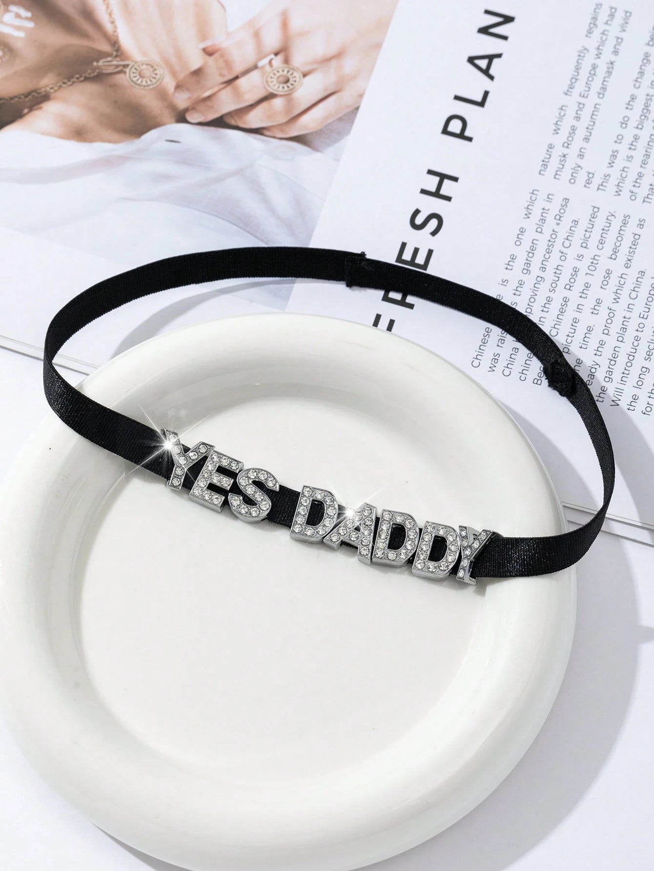 1pc Europe And The United States New Sexy Diamond Flash Letter Elastic Leg Ring Thigh Straps Letters Printed Punk Style Thigh Chain