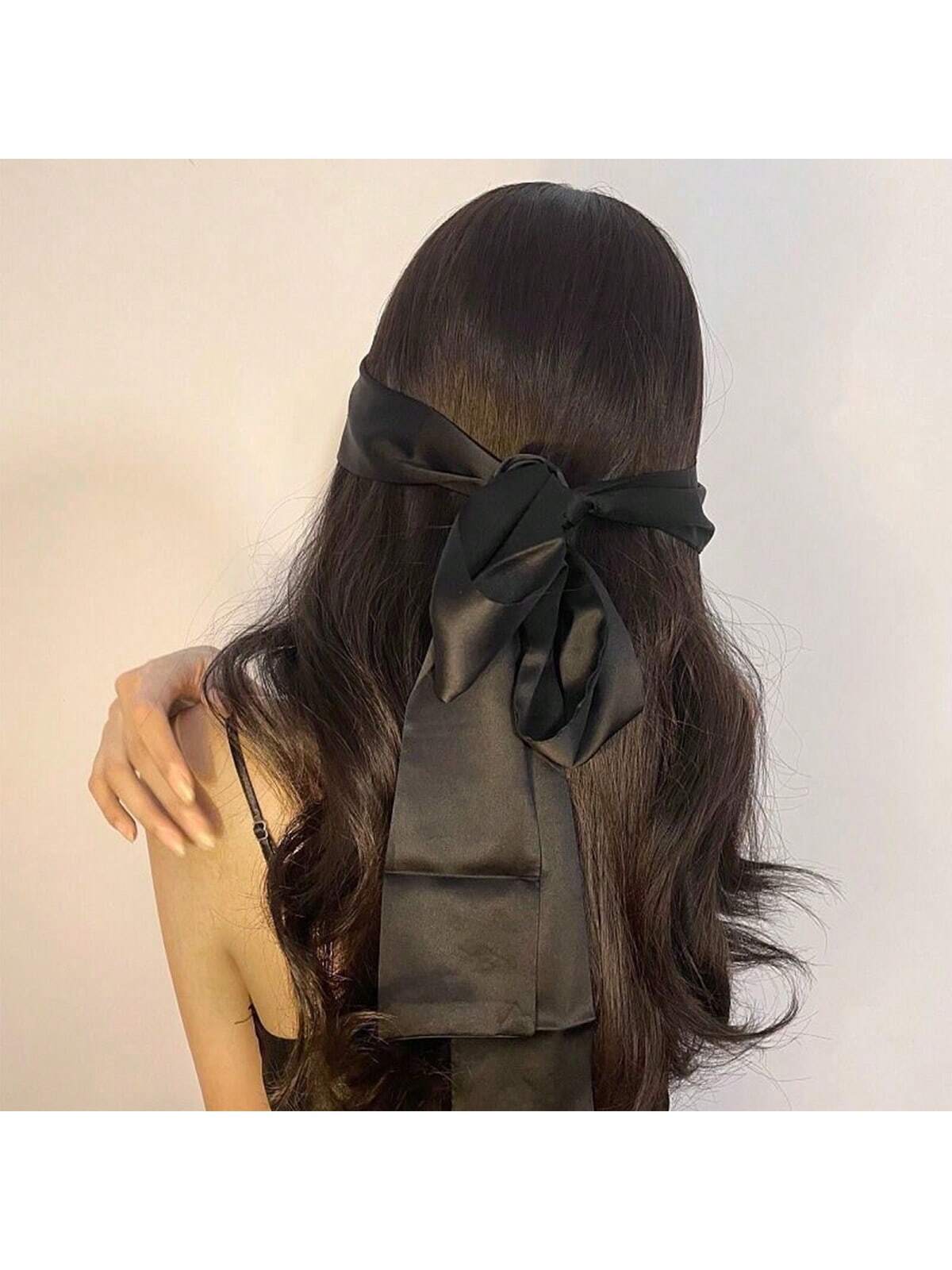 1pc Satin Long Eye Mask, Sleep Blindfold With Soft Headband