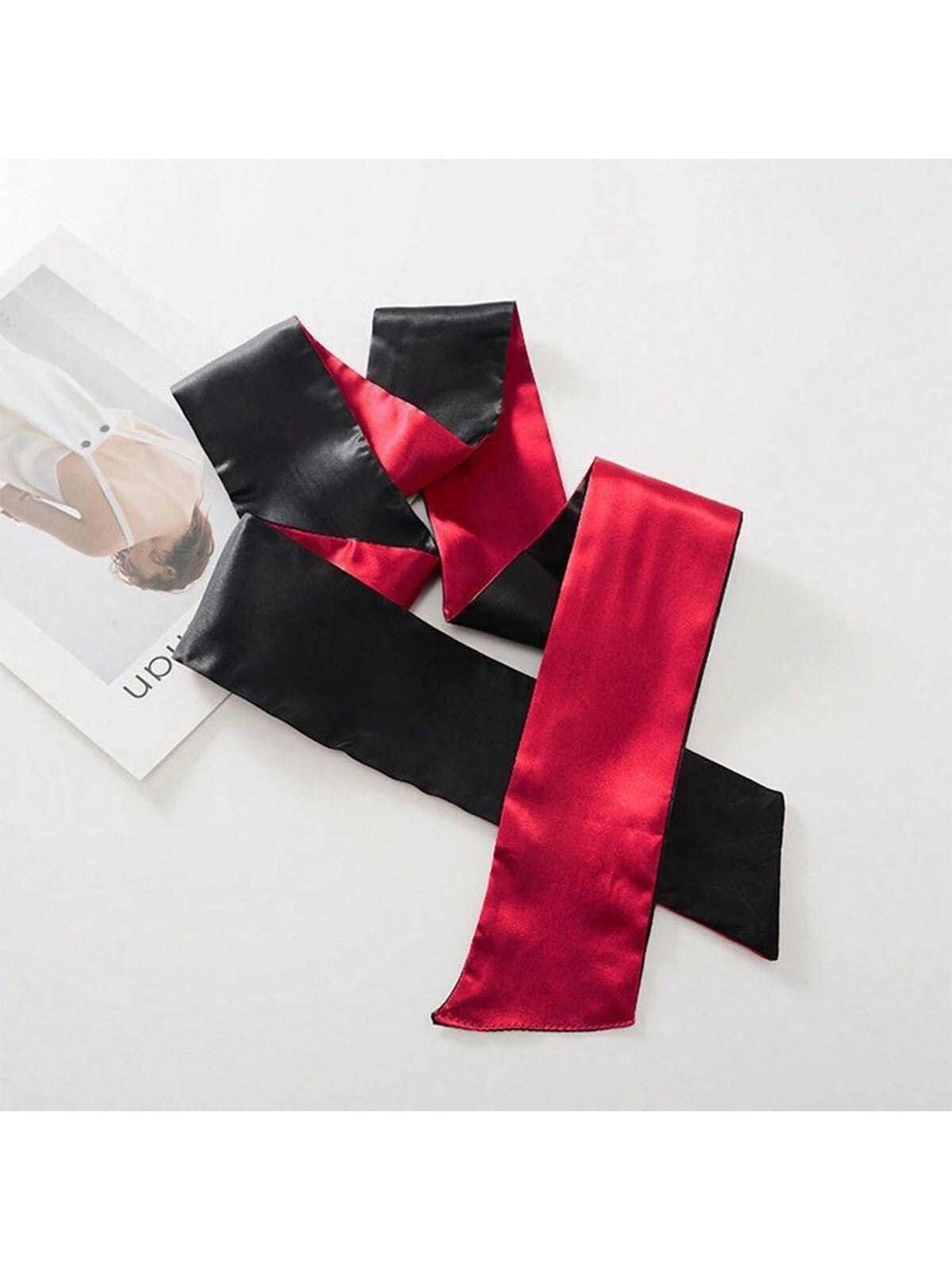 1pc Satin Long Eye Mask, Sleep Blindfold With Soft Headband