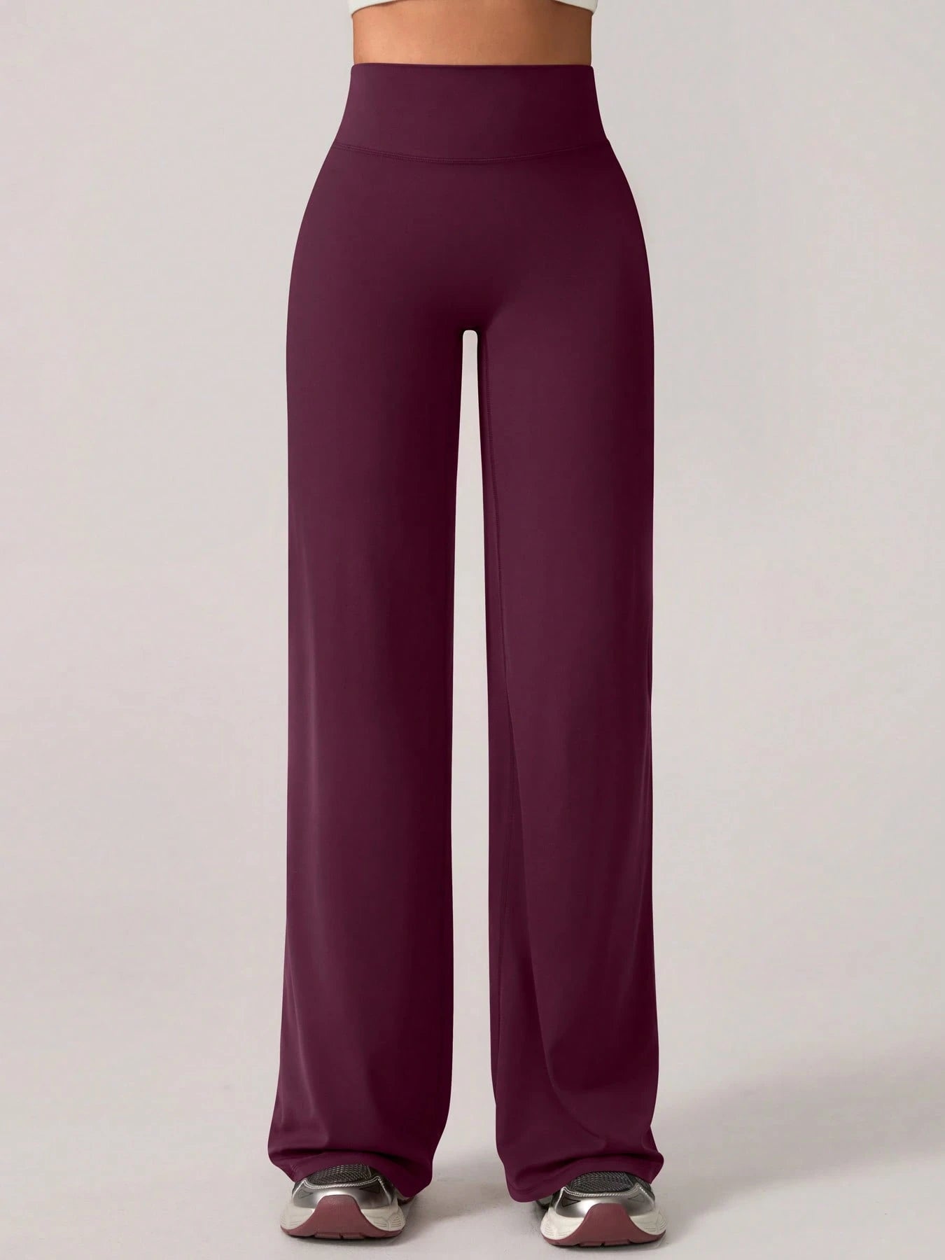Elastic V-Shaped Lifting Straight Wide-Leg Letter Print Sports Pants