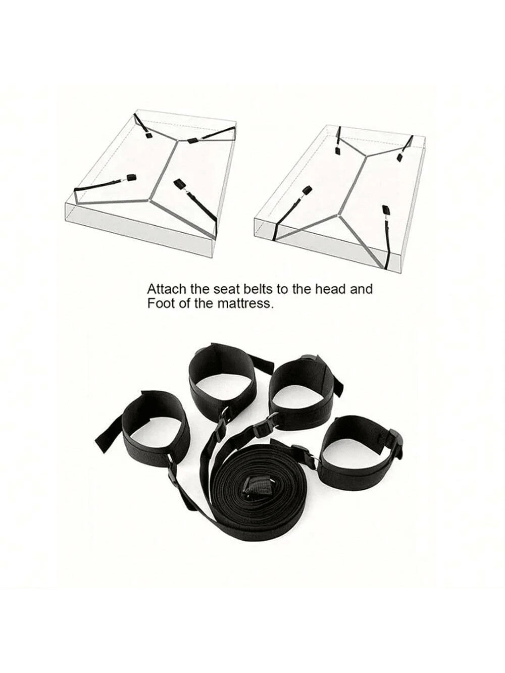 Bondage Ties, Restraint Accessories, Ropes, Straps For Bedroom Entertainment Black