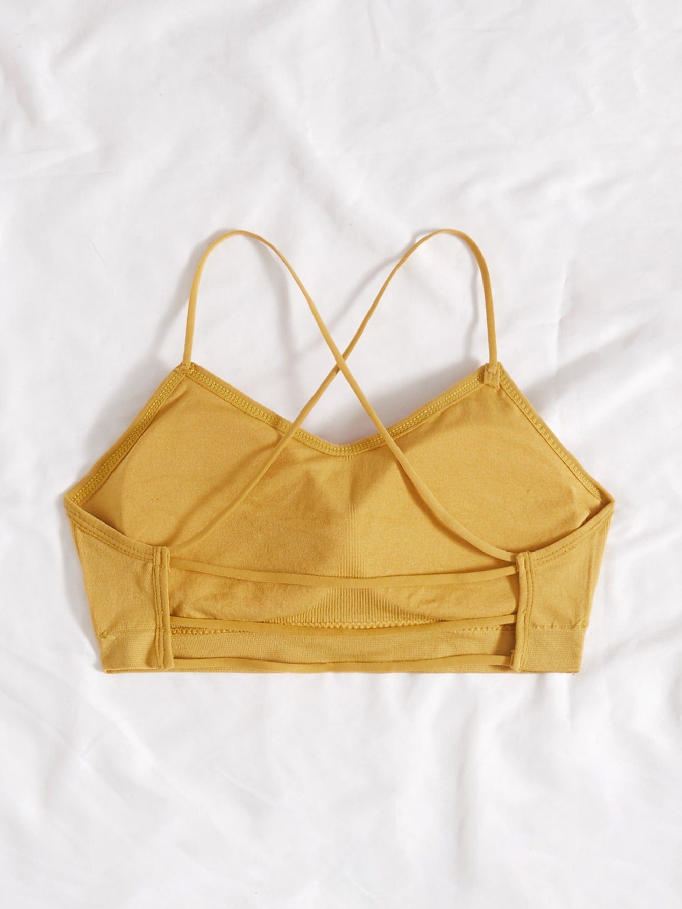 Solid Criss Cross Backless Bralette