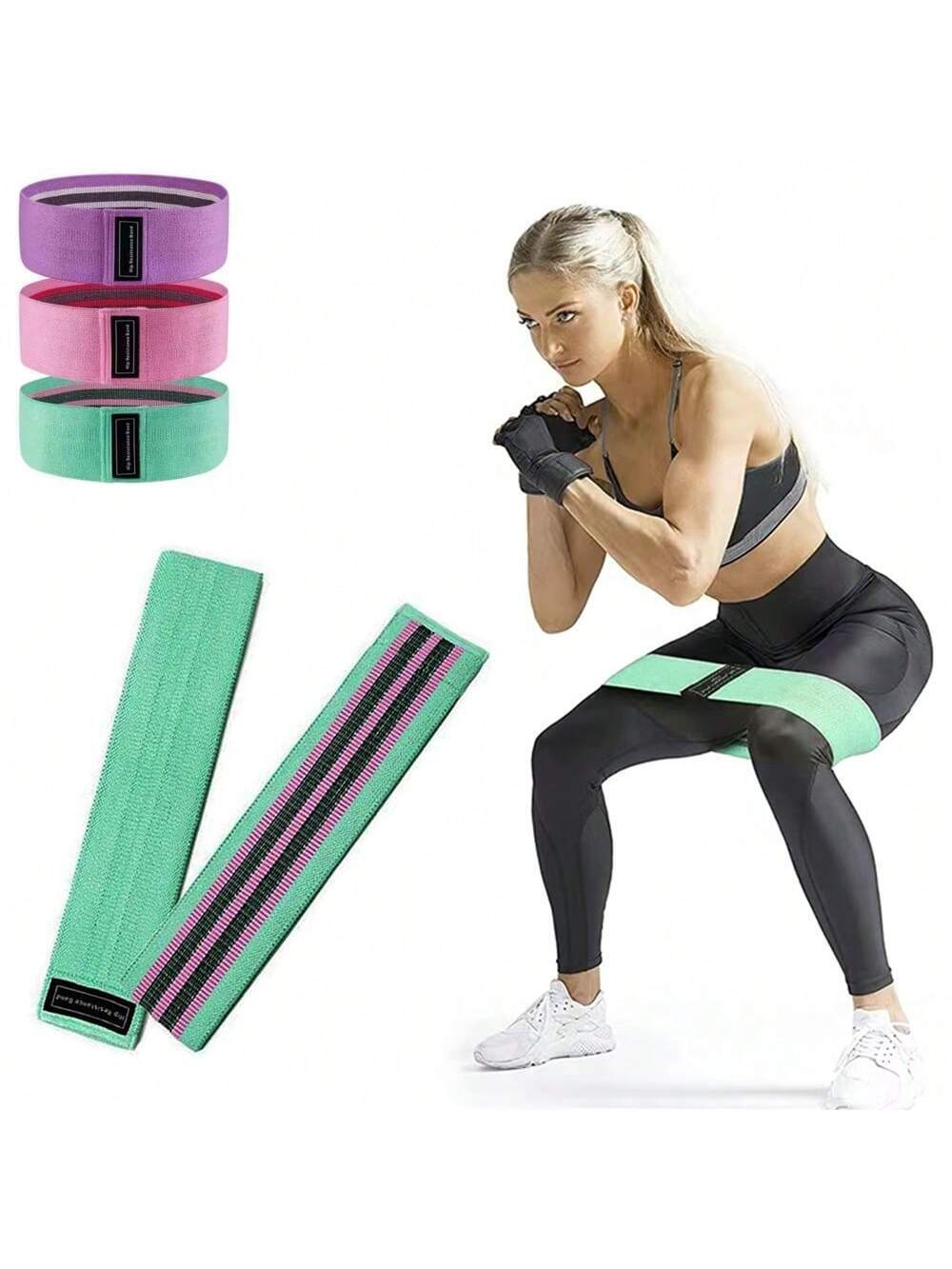 1pc Mint Green Yoga Resistance Band, Anti-Slip Fitness Resistance Band For Glute Bridges Mint Blue One-Size