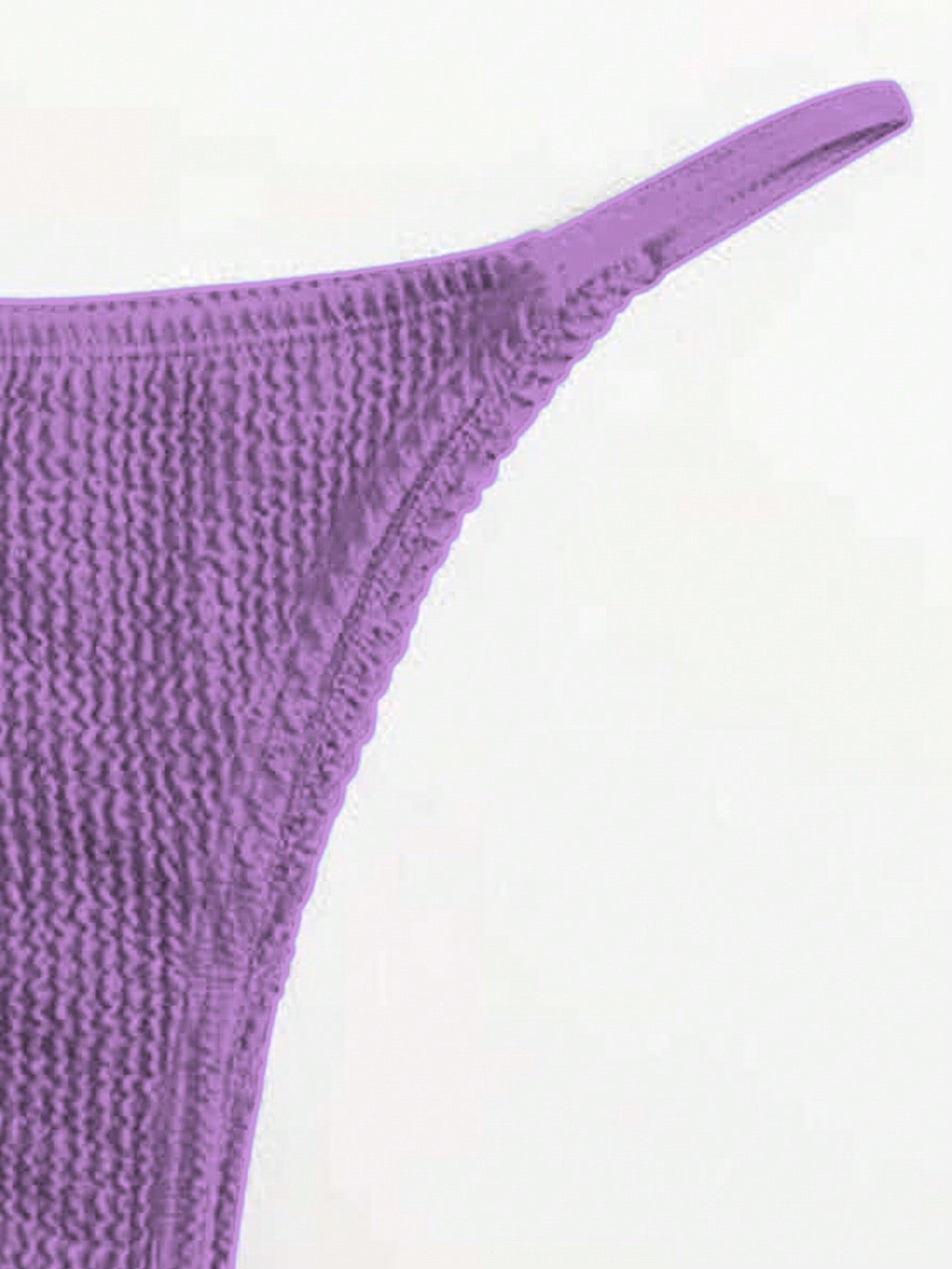 Contrast Binding Triangle Thong Bikini Swimsuit