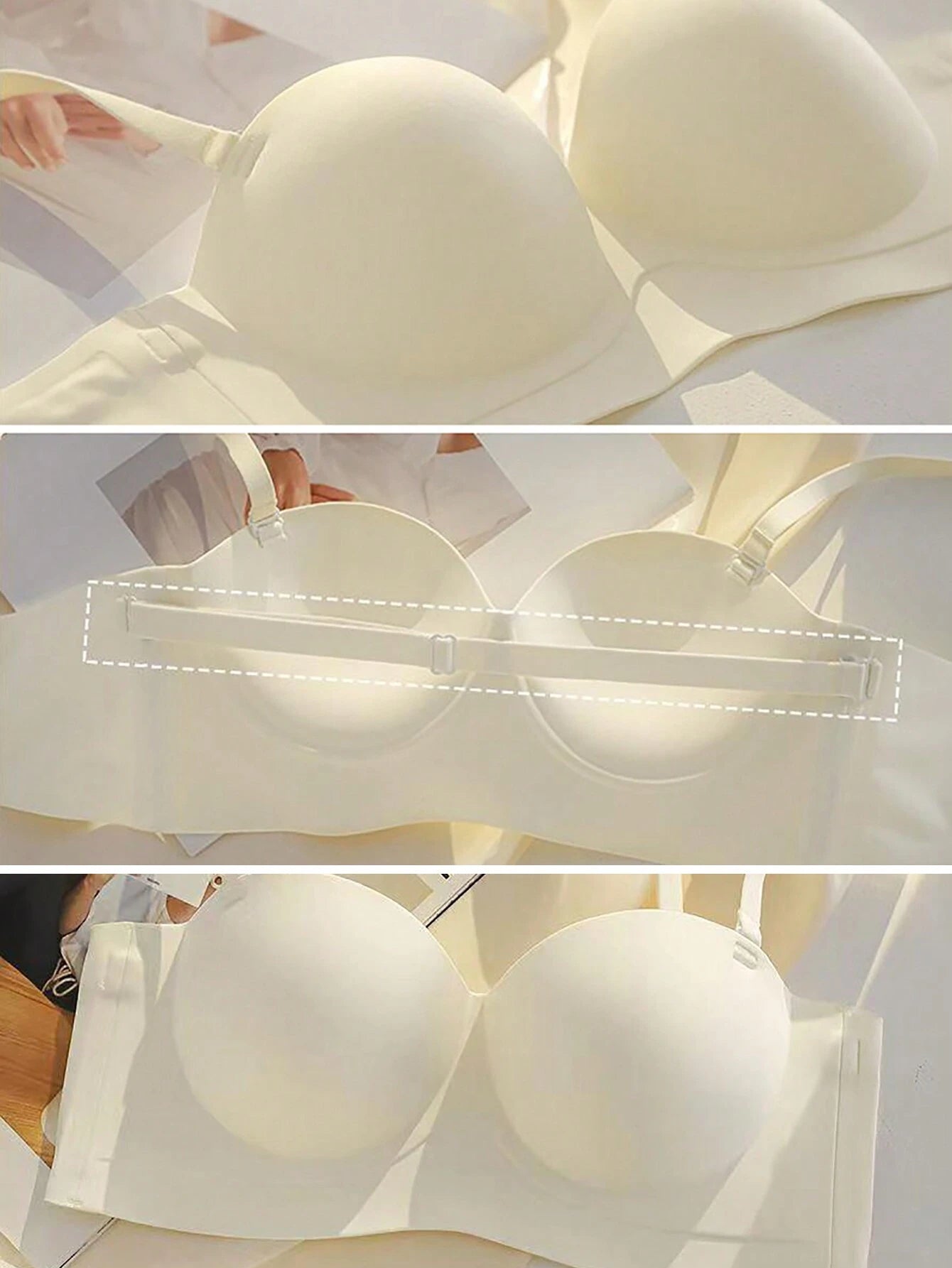 2pcs/Set Wire-Free Seamless Bra With Removable Straps, Lingerie