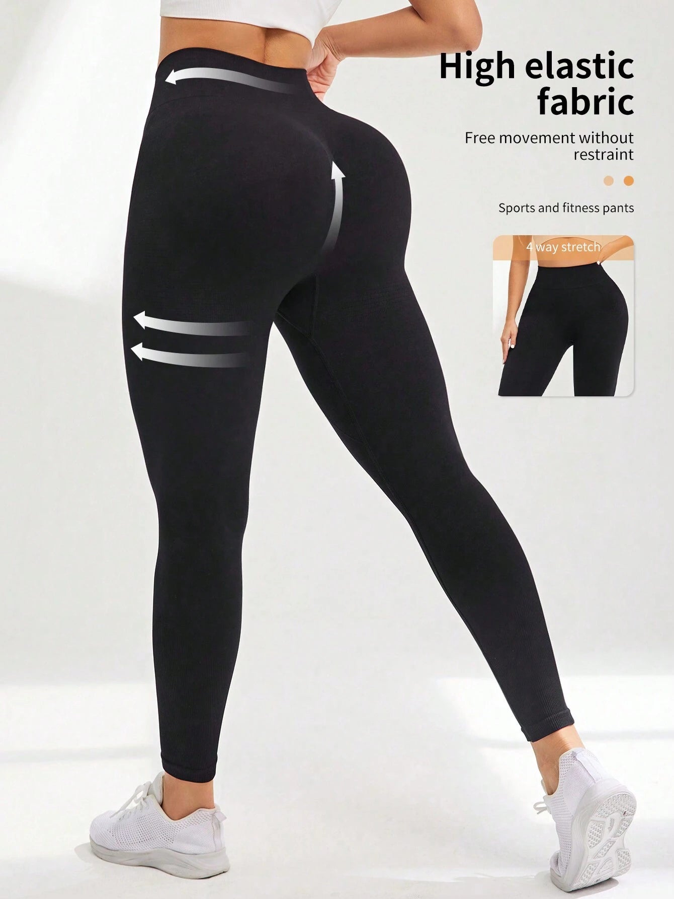 Yoga Basic Yoga Leggings Seamless Slight Stretch Bubble Butt Push Up Tummy Control Gym Leggings